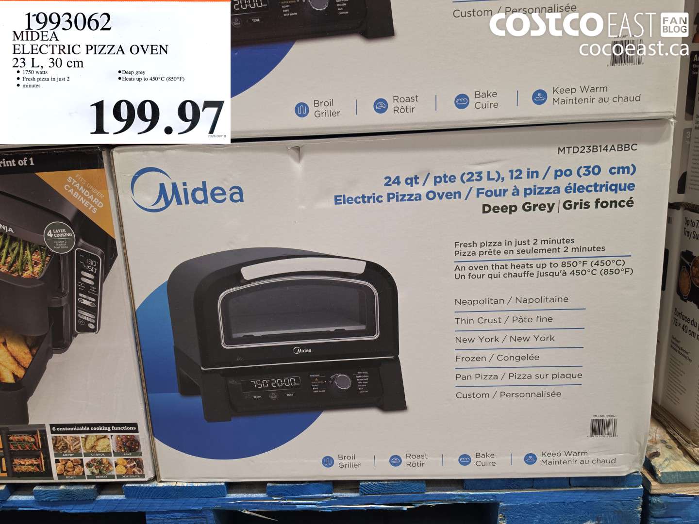 1993062 MIDEA ELECTRIC PIZZA OVEN 23 L, 30 CM $199.97