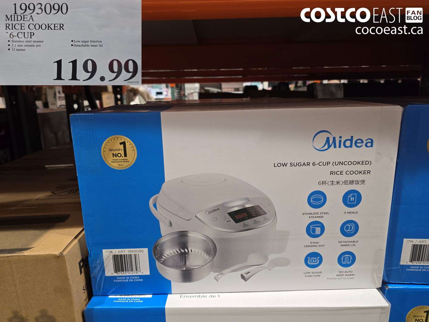 1993090 MIDEA RICE COOKER 6-CUP $119.99