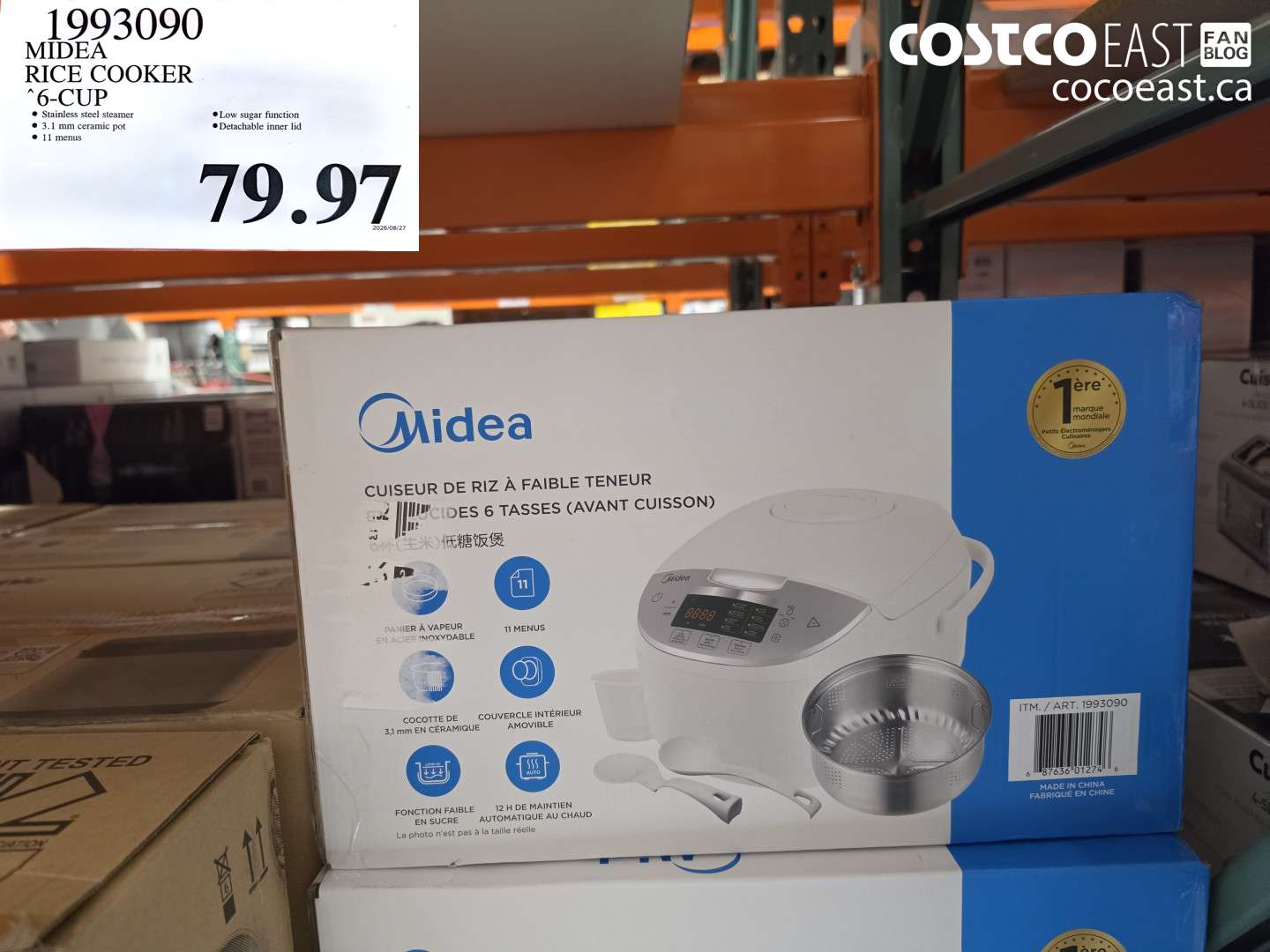 1993090 MIDEA RICE COOKER 6-CUP $79.97