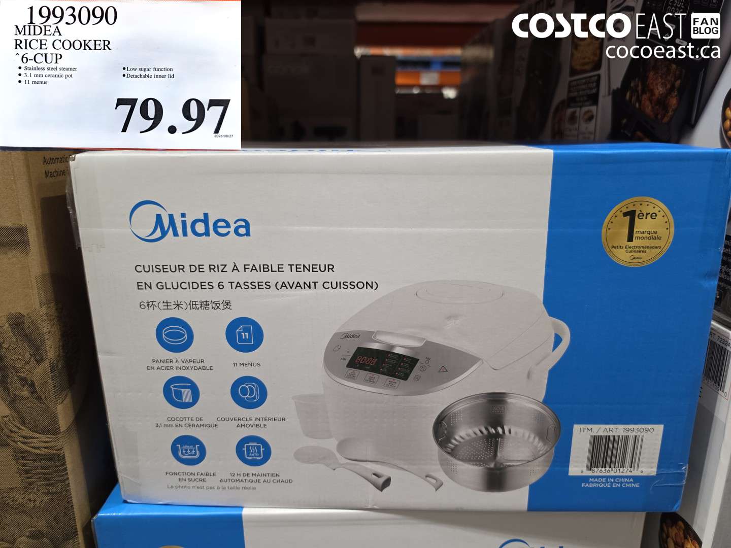 1993090 MIDEA RICE COOKER 6-CUP $79.97