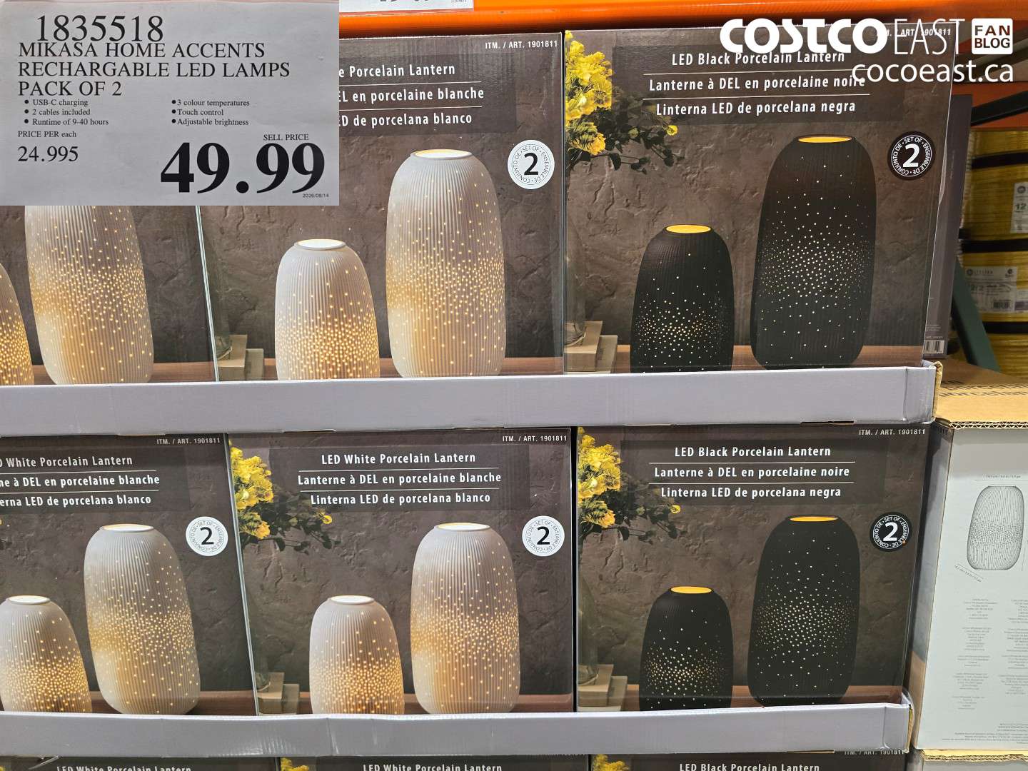 1835518 MIKASA HOME ACCENTS RECHARGABLE LED LAMPS PACK OF 2 $49.99