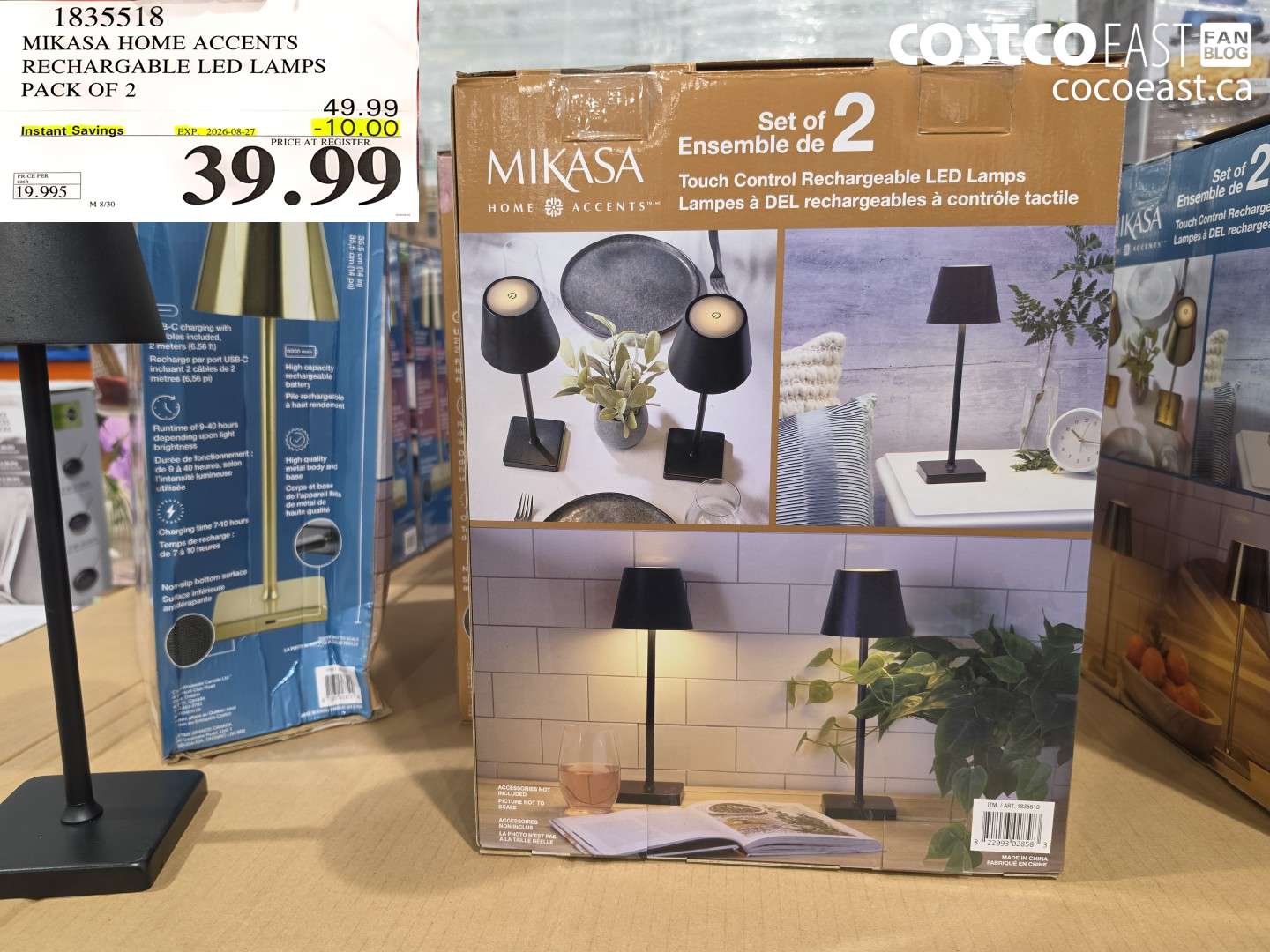 1835518 MIKASA HOME ACCENTS RECHARGABLE LED LAMPS PACK OF 2 ($10.00 INSTANT SAVINGS EXPIRES ON 2026-08-27) $39.99