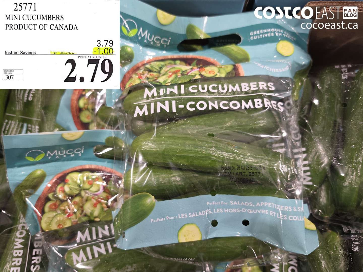 25771 MINI CUCUMBERS PRODUCT OF CANADA ($1.00 INSTANT SAVINGS EXPIRES ON 2026-09-06) $2.79