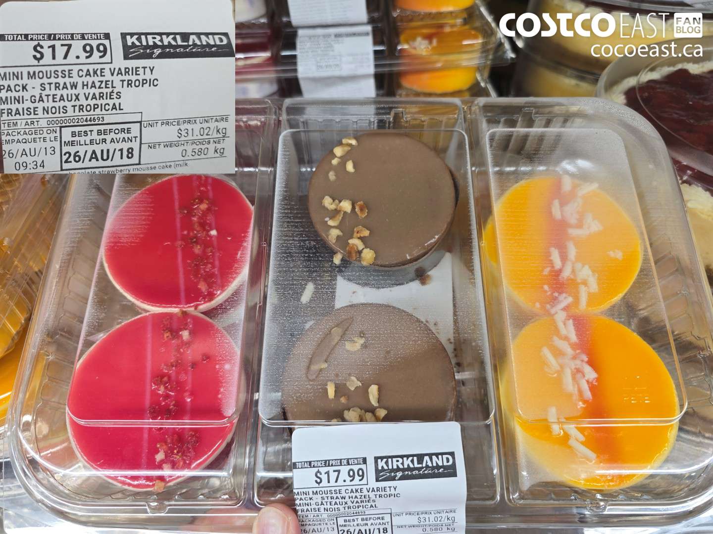 2044693 MINI MOUSSE CAKE VARIETY PACK - STRAW HAZEL TROPIC $17.99