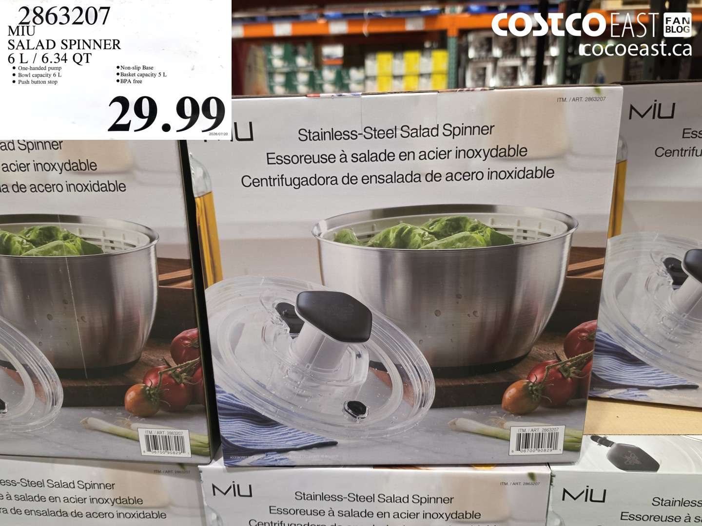 2863207 MIU SALAD SPINNER 6 L / 6.34 QT $29.99