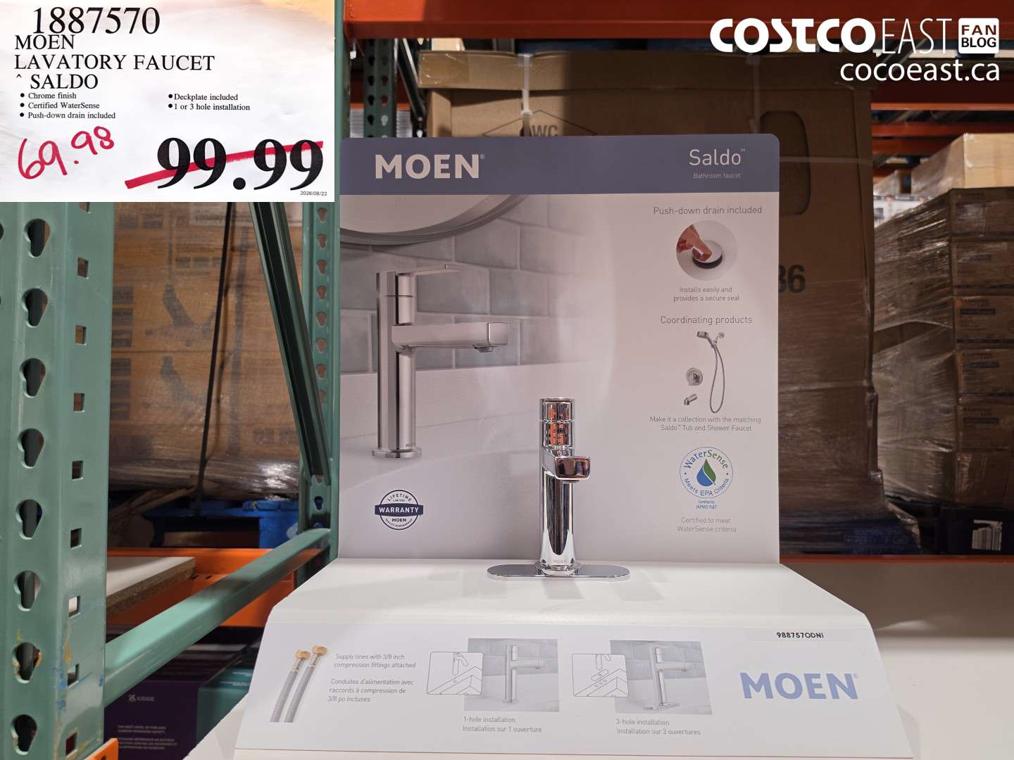 1887570 MOEN LAVATORY FAUCET SALDO $69.98