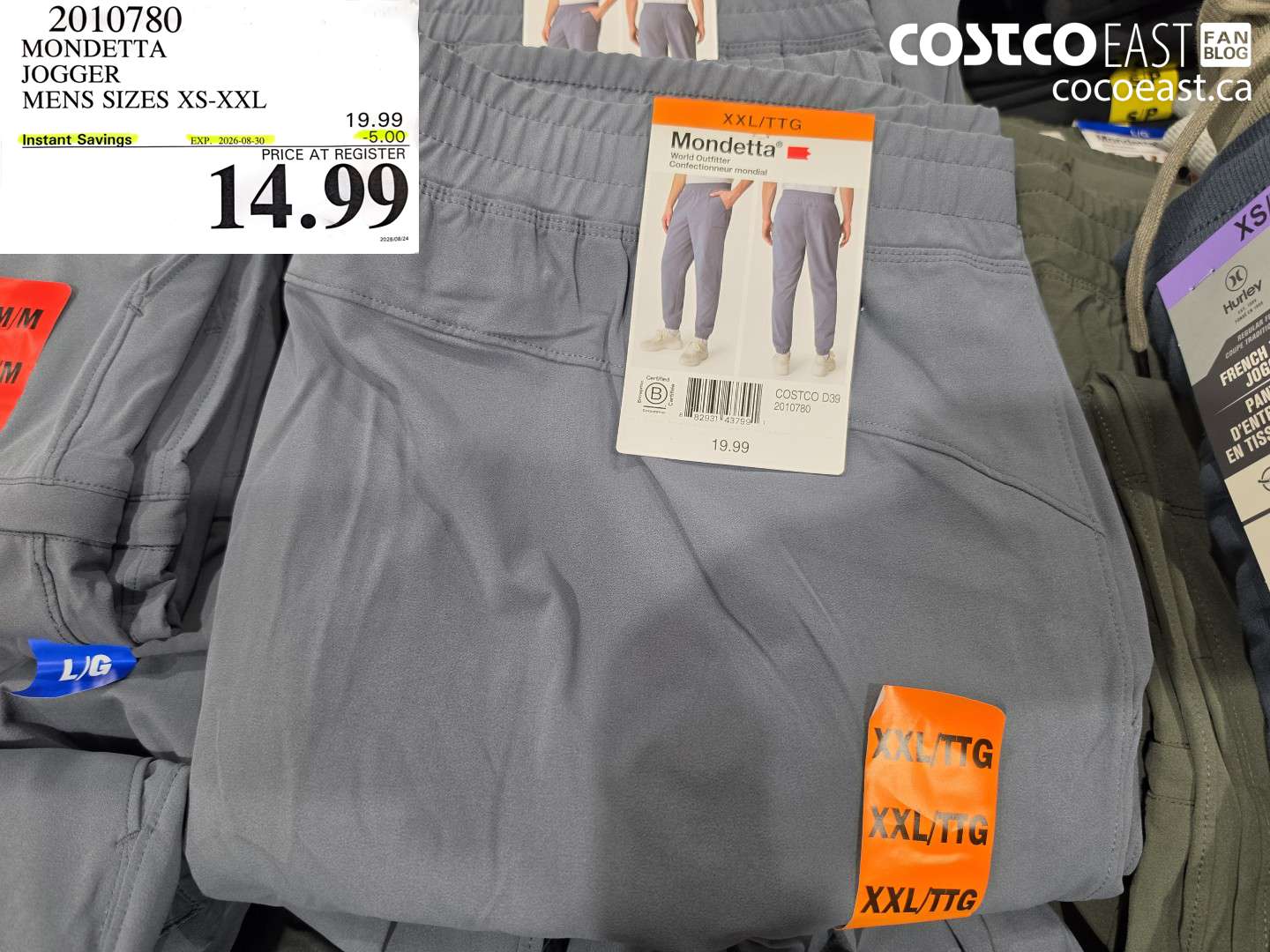 2010780 MONDETTA JOGGER MENS SIZES XS-XXL ($5.00 INSTANT SAVINGS EXPIRES ON 2026-08-30) $14.99
