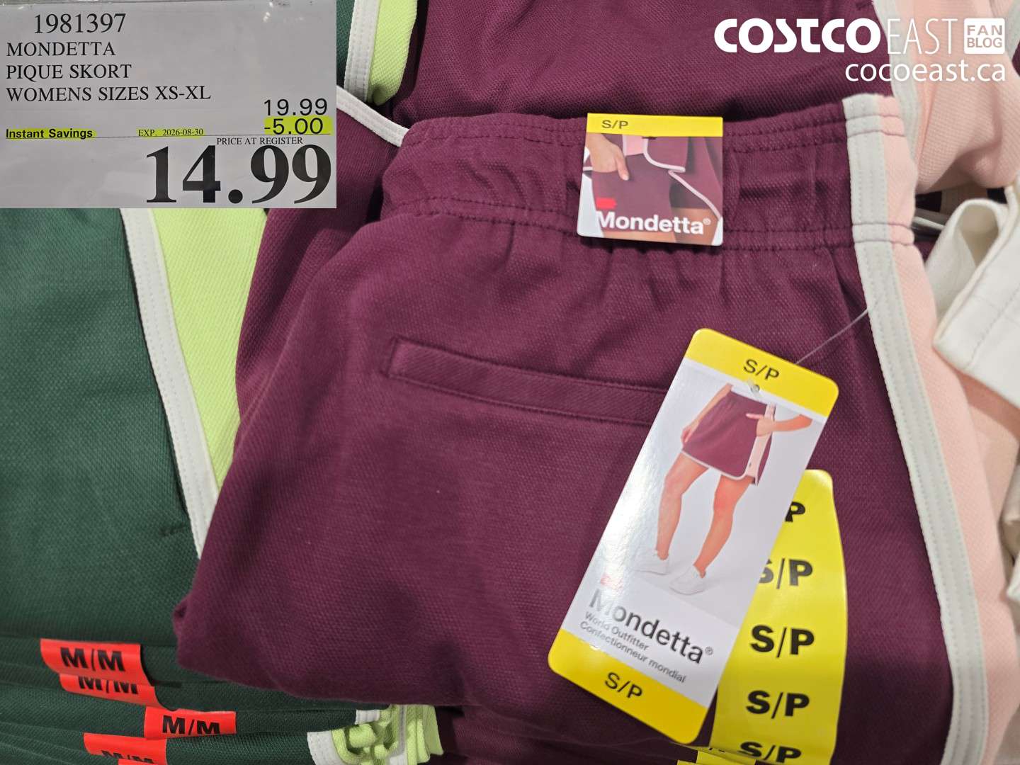 1981397 MONDETTA PIQUE SKORT WOMENS SIZES XS-XL ($5.00 INSTANT SAVINGS EXPIRES ON 2026-08-30) $14.99