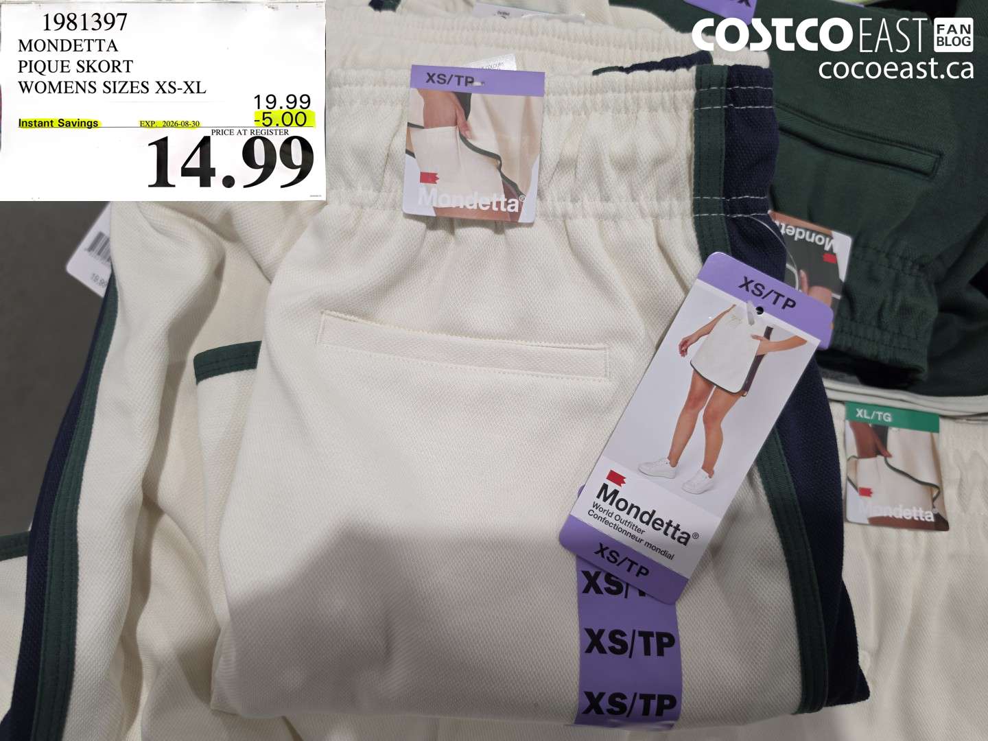 1981397 MONDETTA PIQUE SKORT WOMENS SIZES XS-XL ($5.00 INSTANT SAVINGS EXPIRES ON 2026-08-30) $14.99