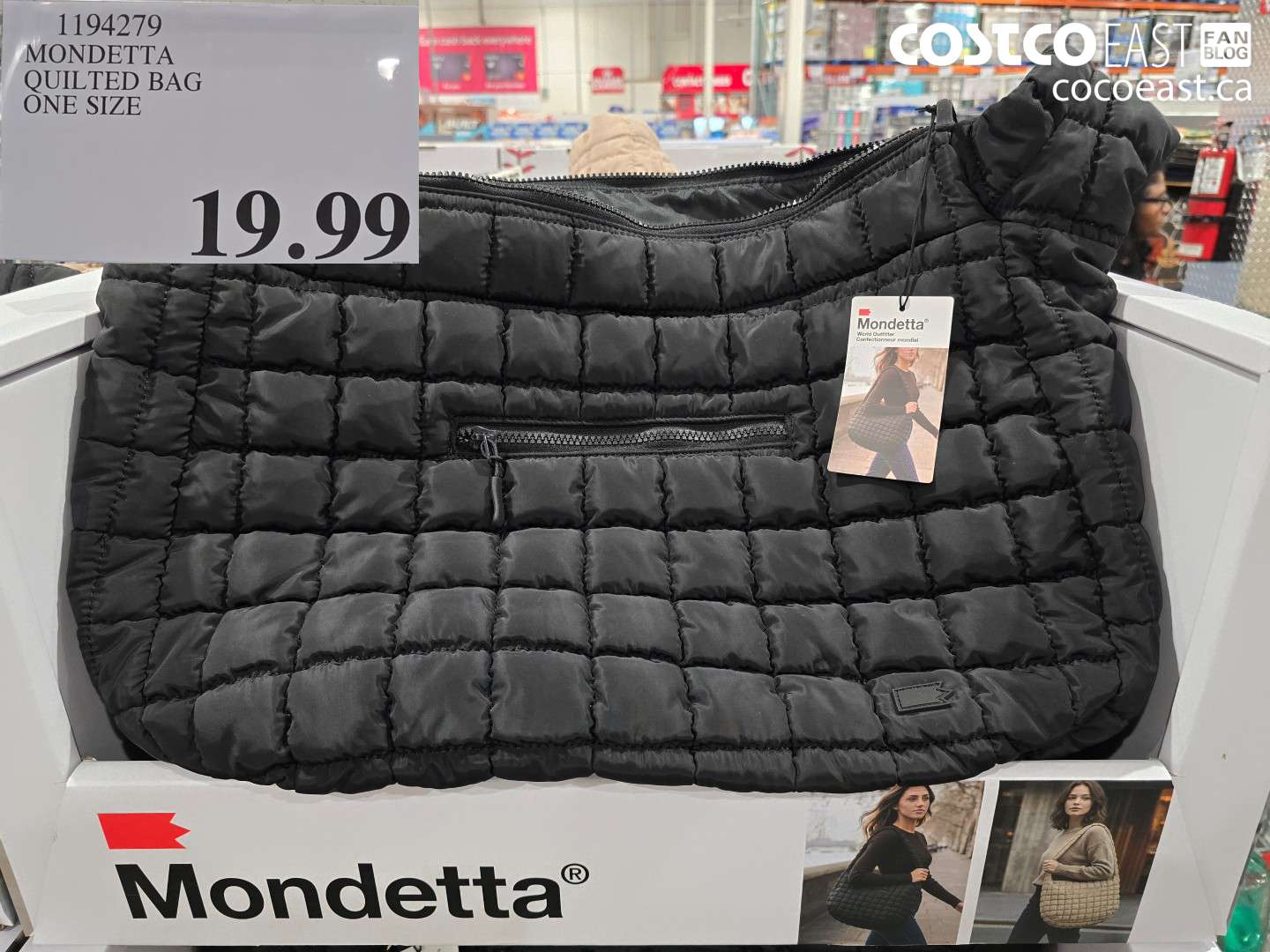 1194279 MONDETTA QUILTED BAG ONE SIZE $19.99