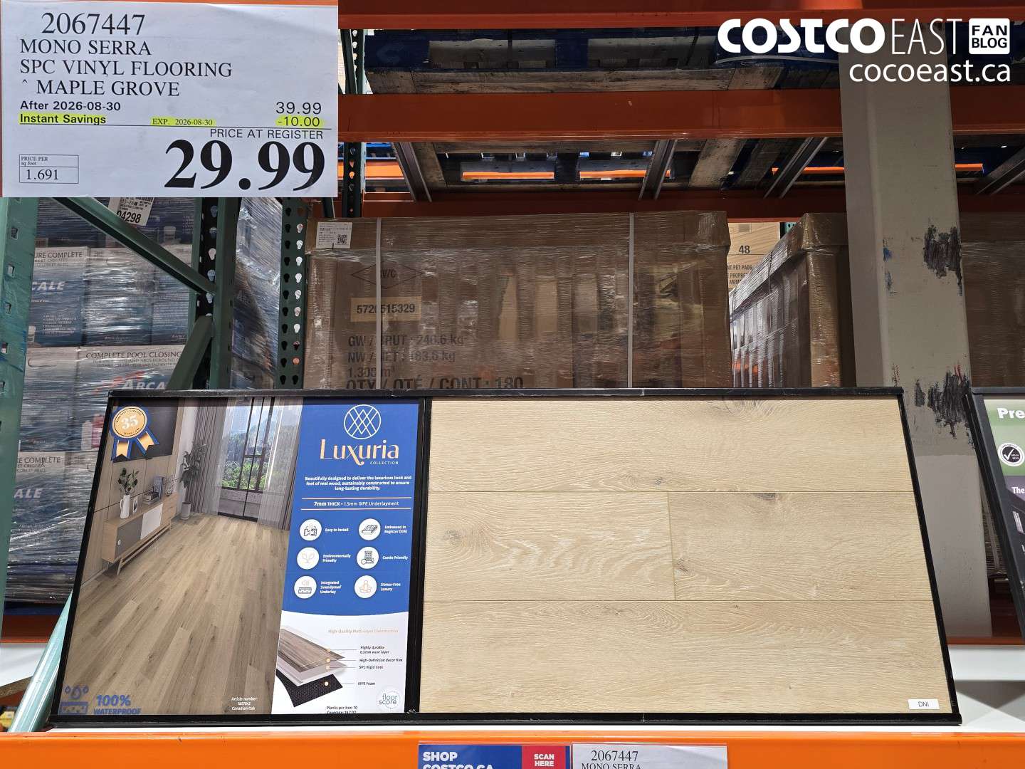 2067447 MONO SERRA SPC VINYL FLOORING MAPLE GROVE ($10.00 INSTANT SAVINGS EXPIRES ON 2026-08-30) $29.99