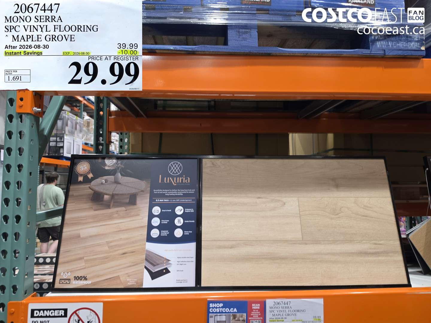 2067447 MONO SERRA SPC VINYL FLOORING MAPLE GROVE ($10.00 INSTANT SAVINGS EXPIRES ON 2026-08-30) $29.99