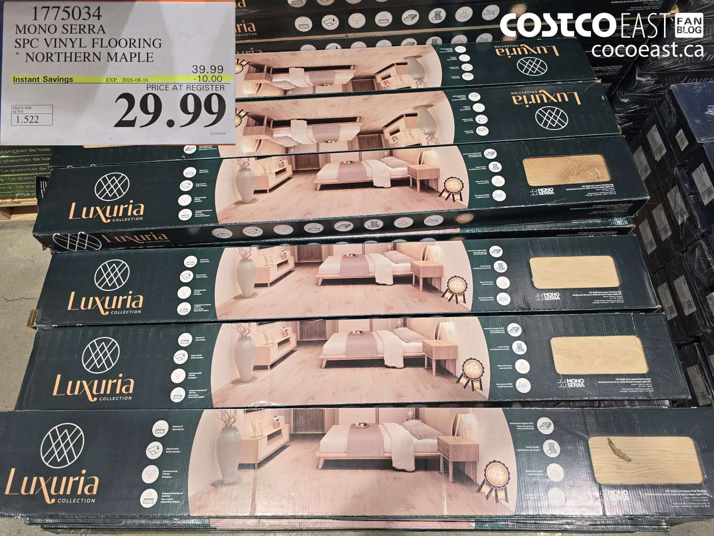 1775034 MONO SERRA SPC VINYL FLOORING NORTHERN MAPLE ($10.00 INSTANT SAVINGS EXPIRES ON 2026-08-16) $29.99