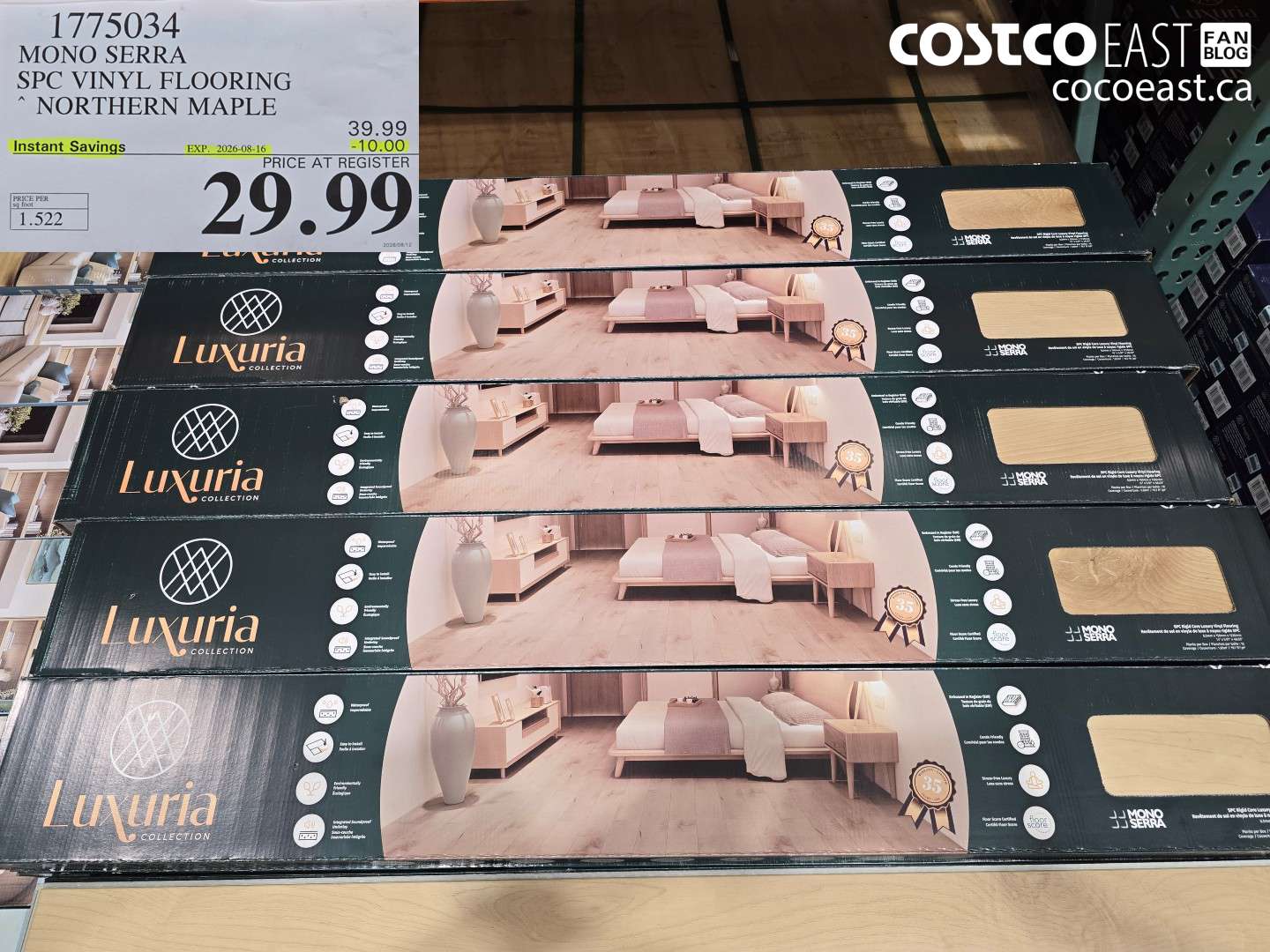 1775034 MONO SERRA SPC VINYL FLOORING NORTHERN MAPLE ($10.00 INSTANT SAVINGS EXPIRES ON 2026-08-16) $29.99