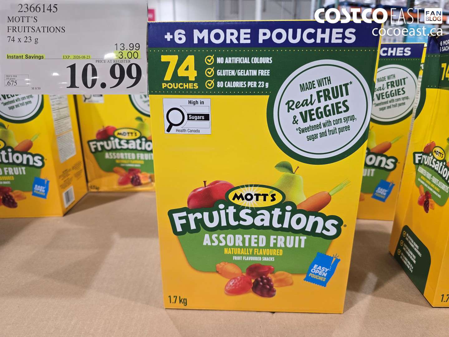 2366145 MOTT'S FRUITSATIONS 74 X 23 G ($3.00 INSTANT SAVINGS EXPIRES ON 2026-08-23) $10.99