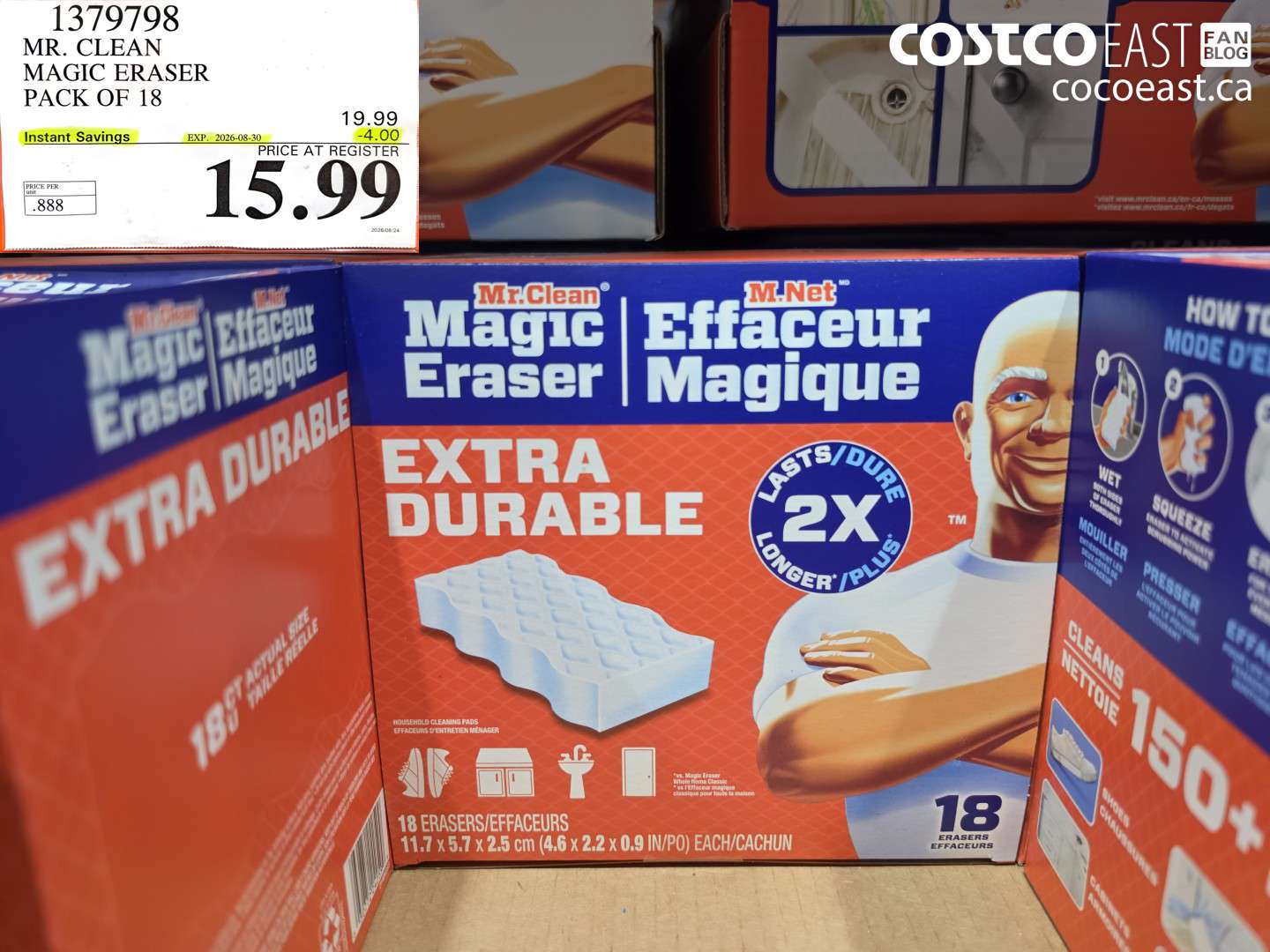 1379798 MR. CLEAN MAGIC ERASER PACK OF 18 ($4.00 INSTANT SAVINGS EXPIRES ON 2026-08-30) $15.99