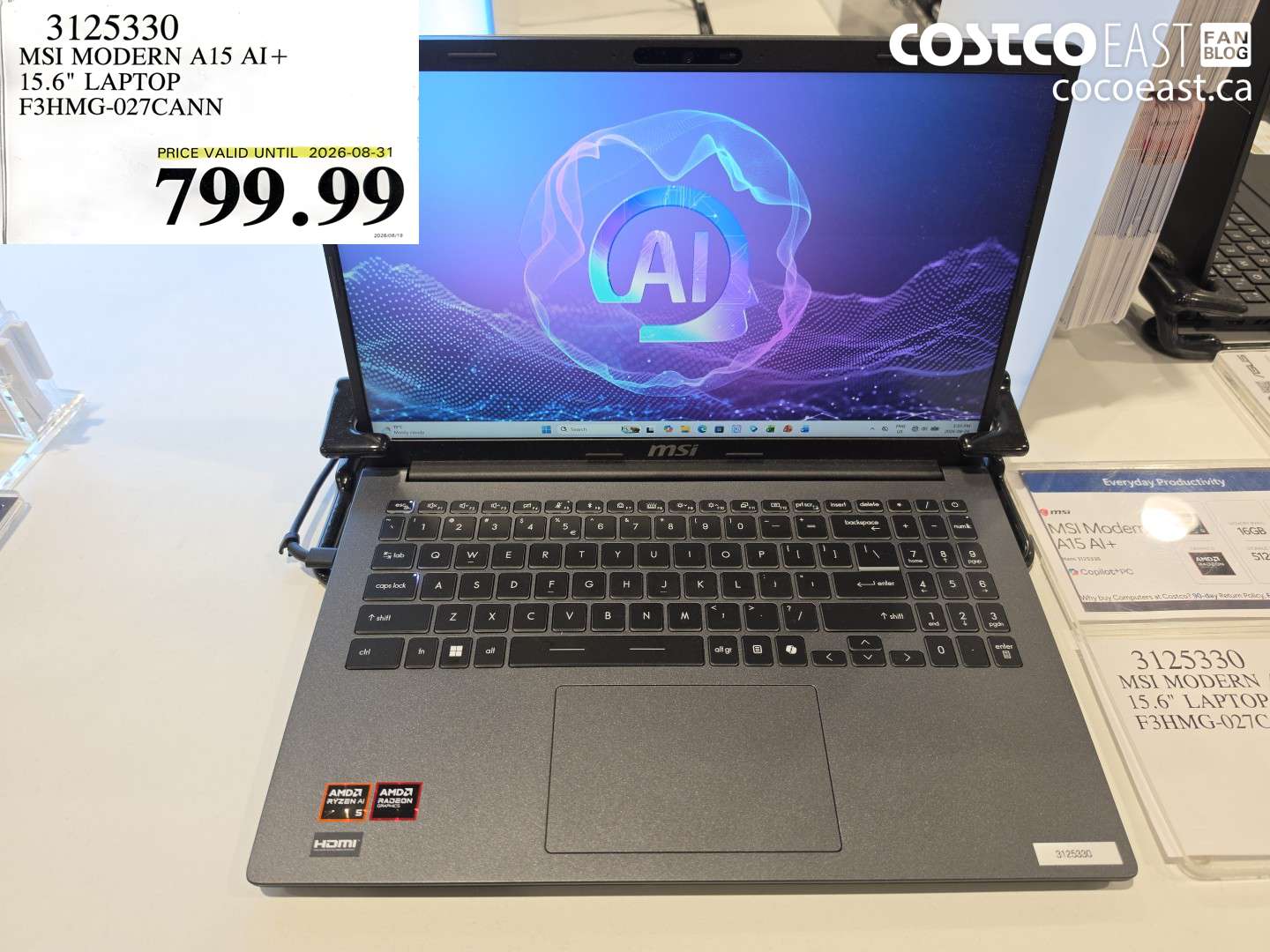 3125330 MSI MODERN A15 AI+ 15.6