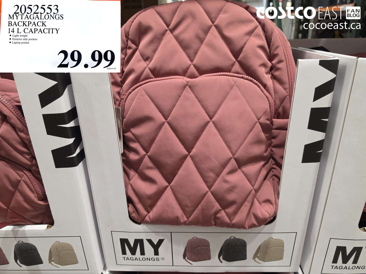 2052553 MYTAGALONGS BACKPACK 14 L CAPACITY $29.99