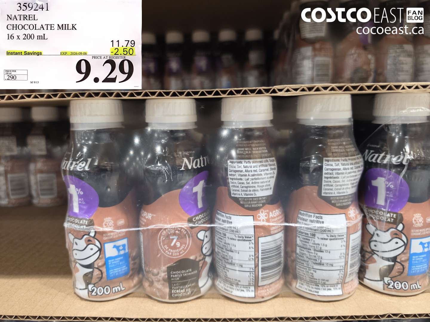 359241 NATREL CHOCOLATE MILK 16 X 200 ML ($2.50 INSTANT SAVINGS EXPIRES ON 2026-09-06) $9.29