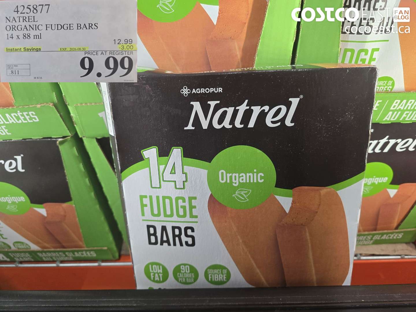 425877 NATREL ORGANIC FUDGE BARS 14 X 88 ML ($3.00 INSTANT SAVINGS EXPIRES ON 2026-08-30) $9.99