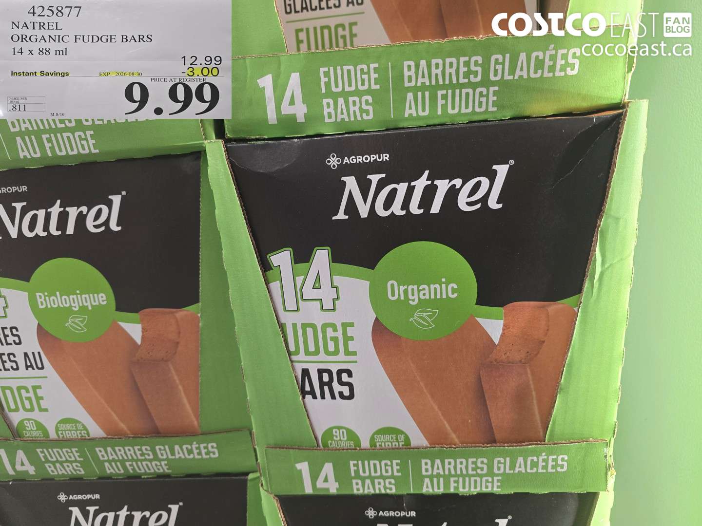 425877 NATREL ORGANIC FUDGE BARS 14 X 88 ML ($3.00 INSTANT SAVINGS EXPIRES ON 2026-08-30) $9.99