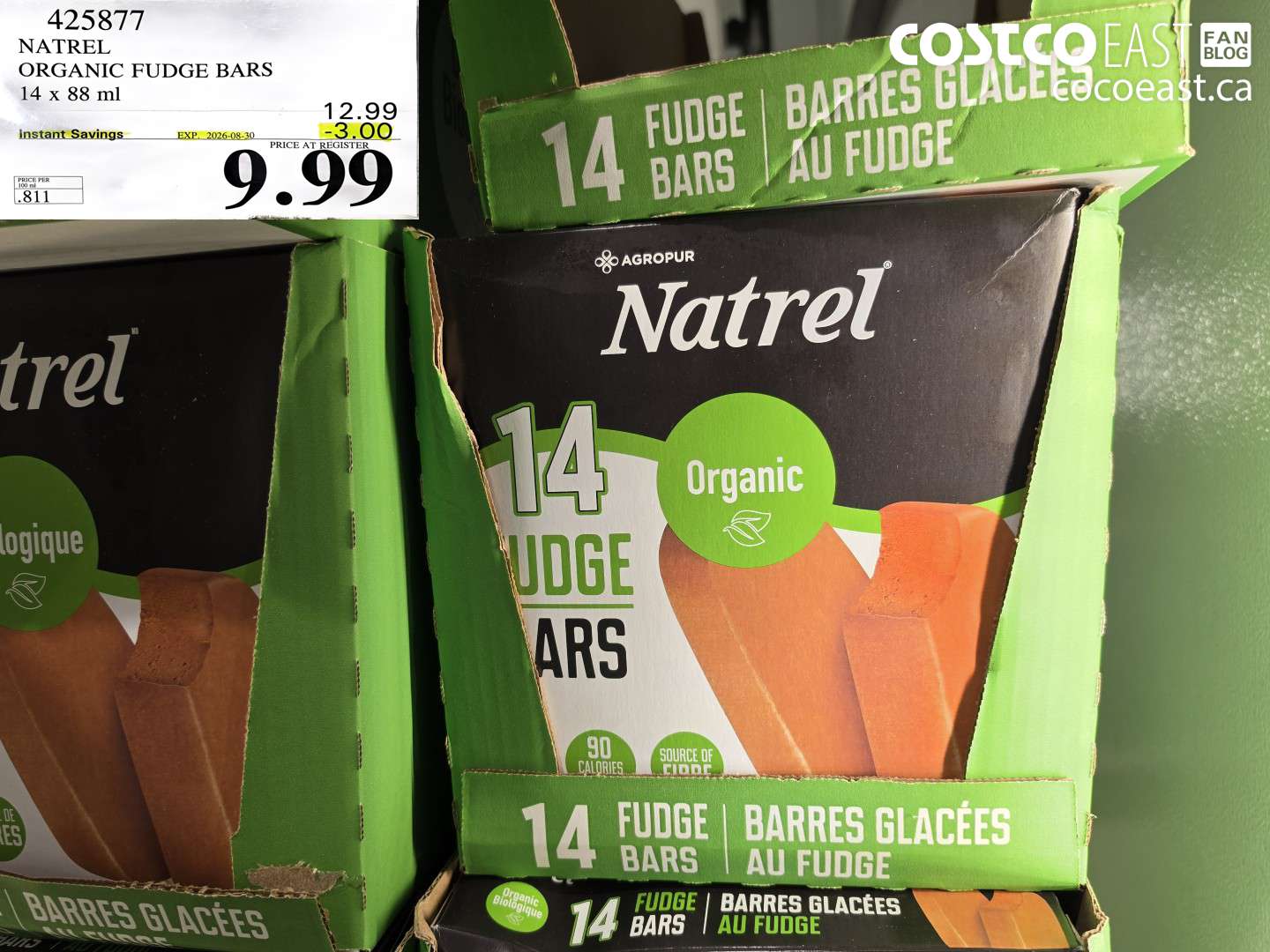 425877 NATREL ORGANIC FUDGE BARS 14 X 88 ML ($3.00 INSTANT SAVINGS EXPIRES ON 2026-08-30) $9.99
