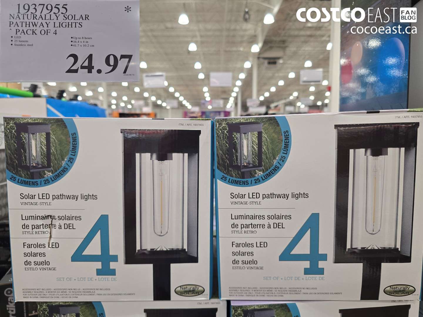 1937955 NATURALLY SOLAR PATHWAY LIGHTS PACK OF 4 $24.97