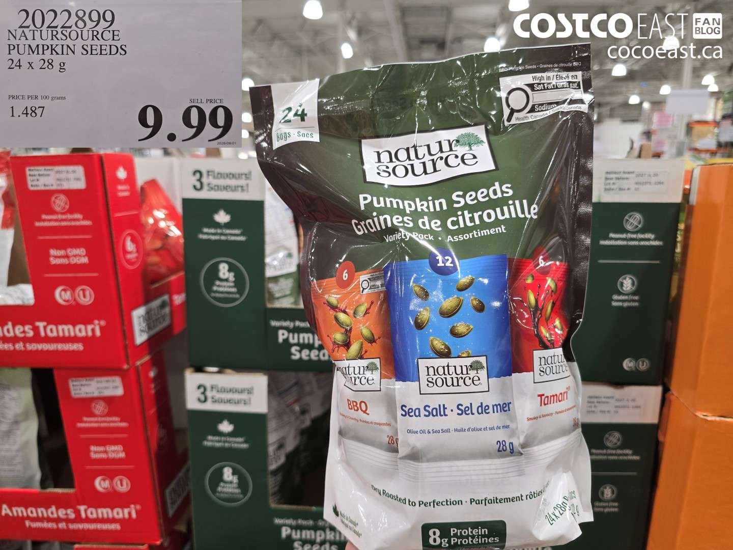 2022899 NATURSOURCE PUMPKIN SEEDS 24 X 28 G $9.99