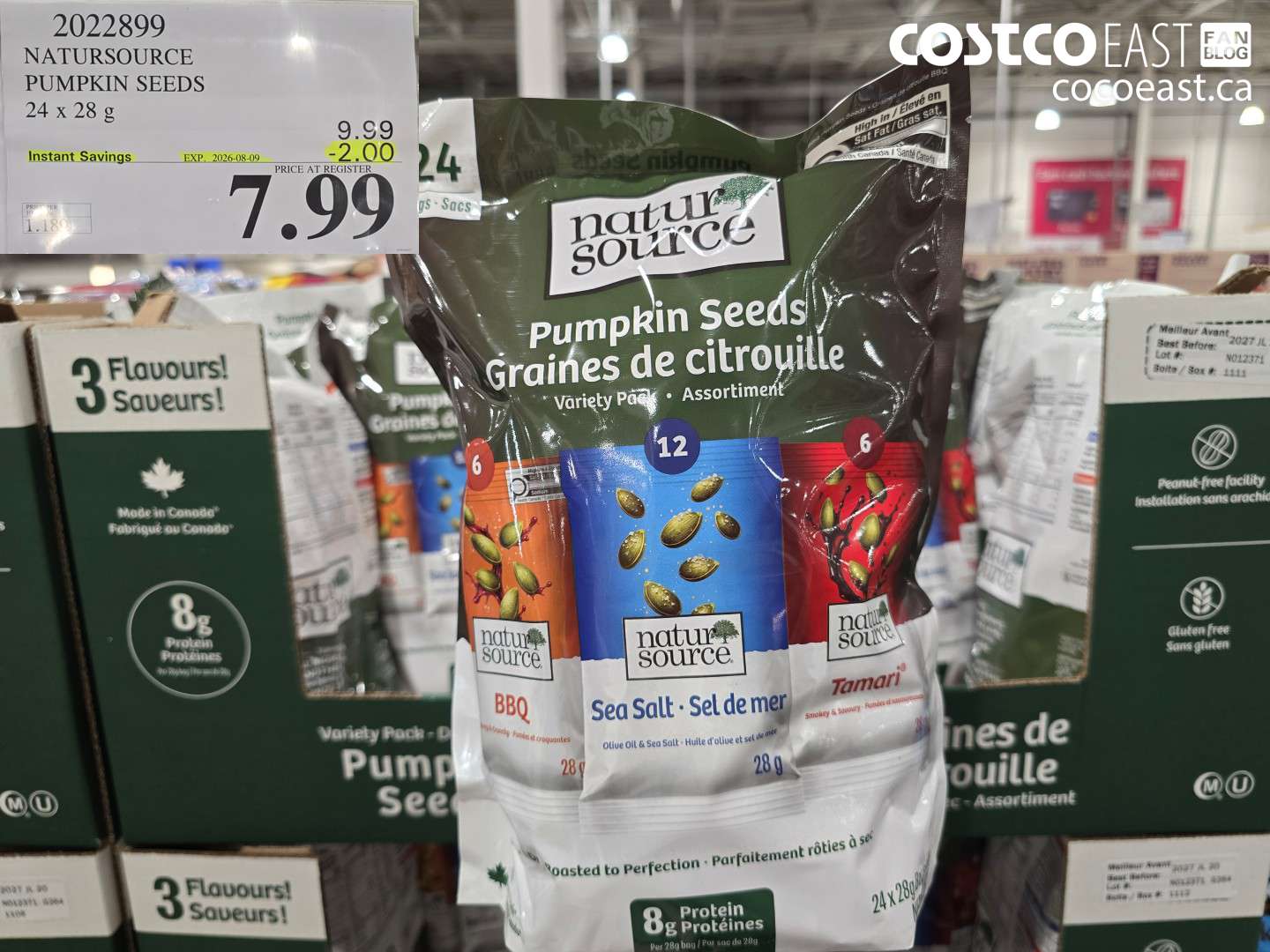 2022899 NATURSOURCE PUMPKIN SEEDS 24 X 28 G ($2.00 INSTANT SAVINGS EXPIRES ON 2026-08-09) $7.99