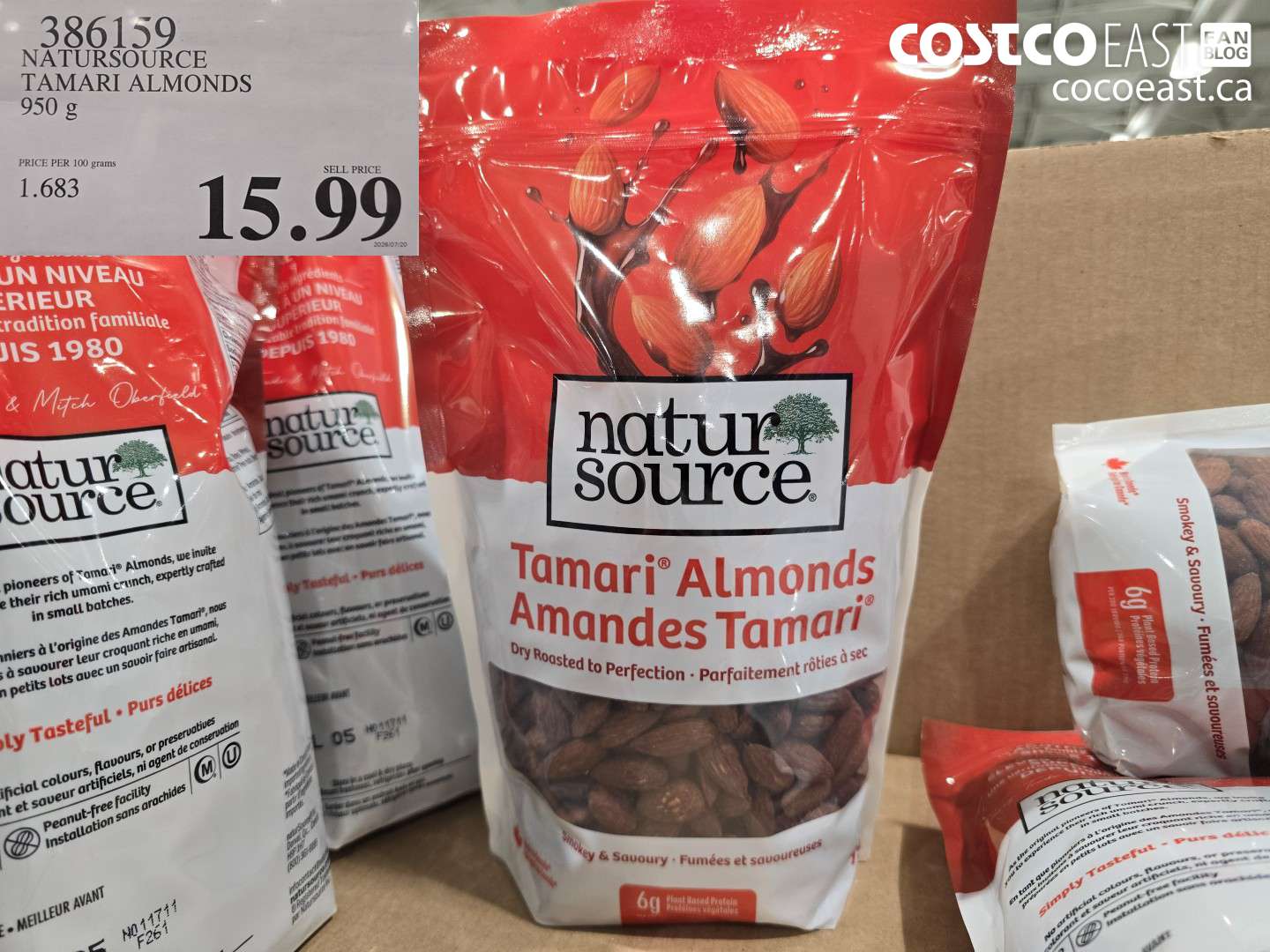 386159 NATURSOURCE TAMARI ALMONDS 950 G $15.99