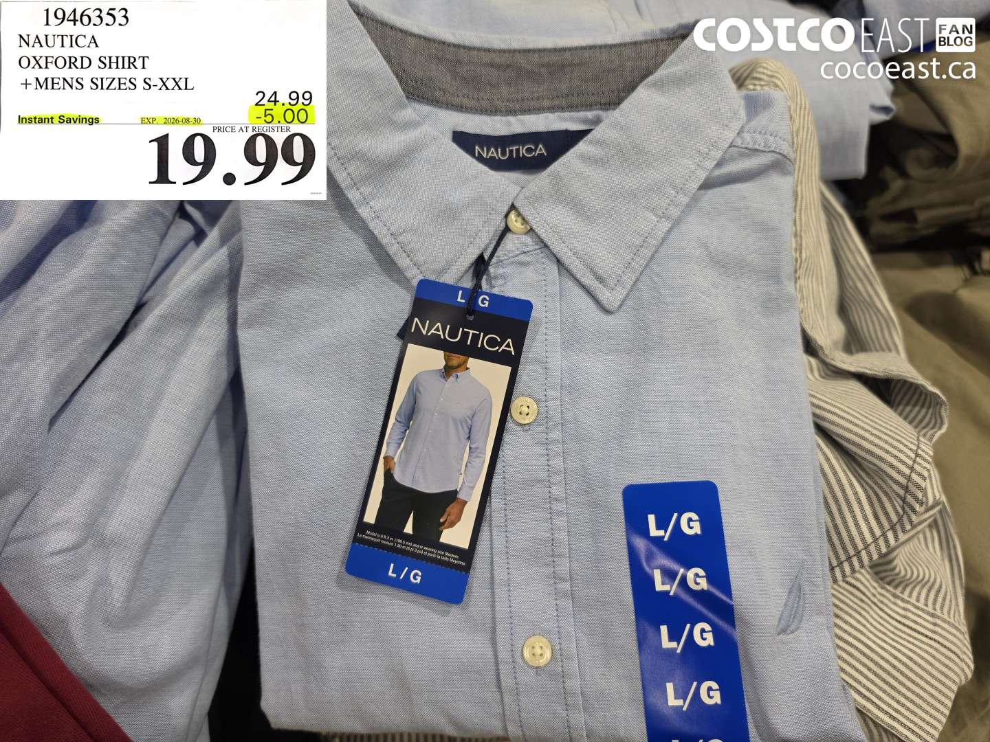 1946353 NAUTICA OXFORD SHIRT MENS SIZES S-XXL ($5.00 INSTANT SAVINGS EXPIRES ON 2026-08-30) $19.99