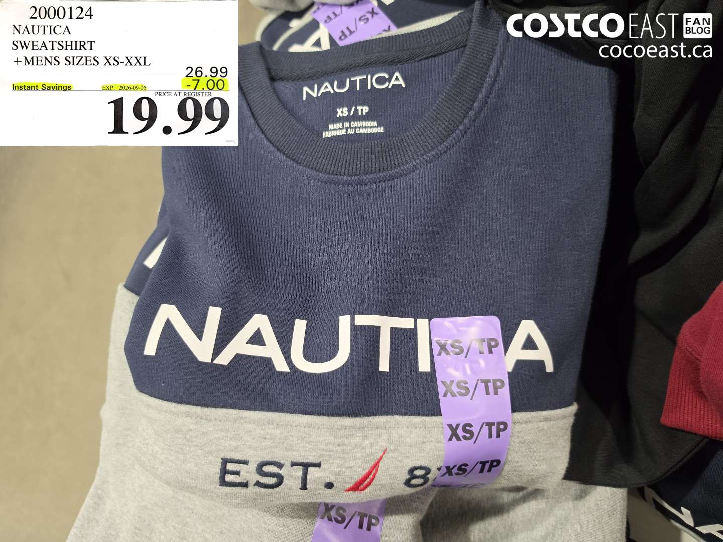 2000124 NAUTICA SWEATSHIRT MENS SIZES XS-XXL ($7.00 INSTANT SAVINGS EXPIRES ON 2026-09-06) $19.99