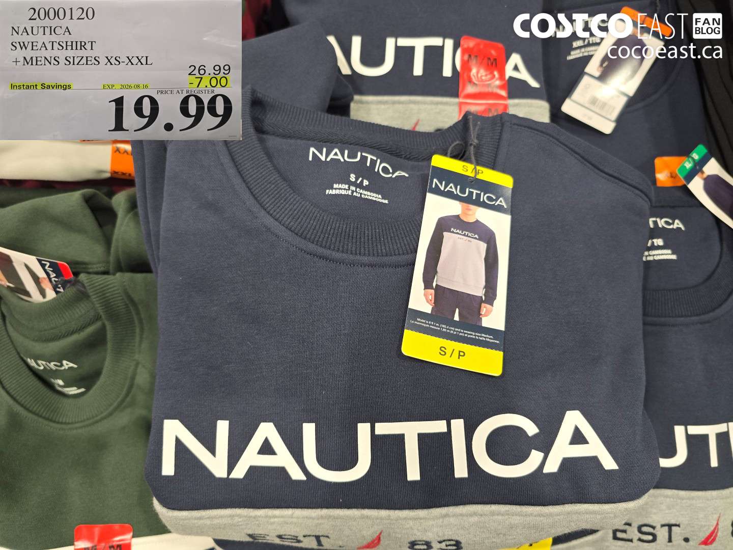 2000120 NAUTICA SWEATSHIRT + MENS SIZES XS-XXL ($7.00 INSTANT SAVINGS EXPIRES ON 2026-08-16) $19.99