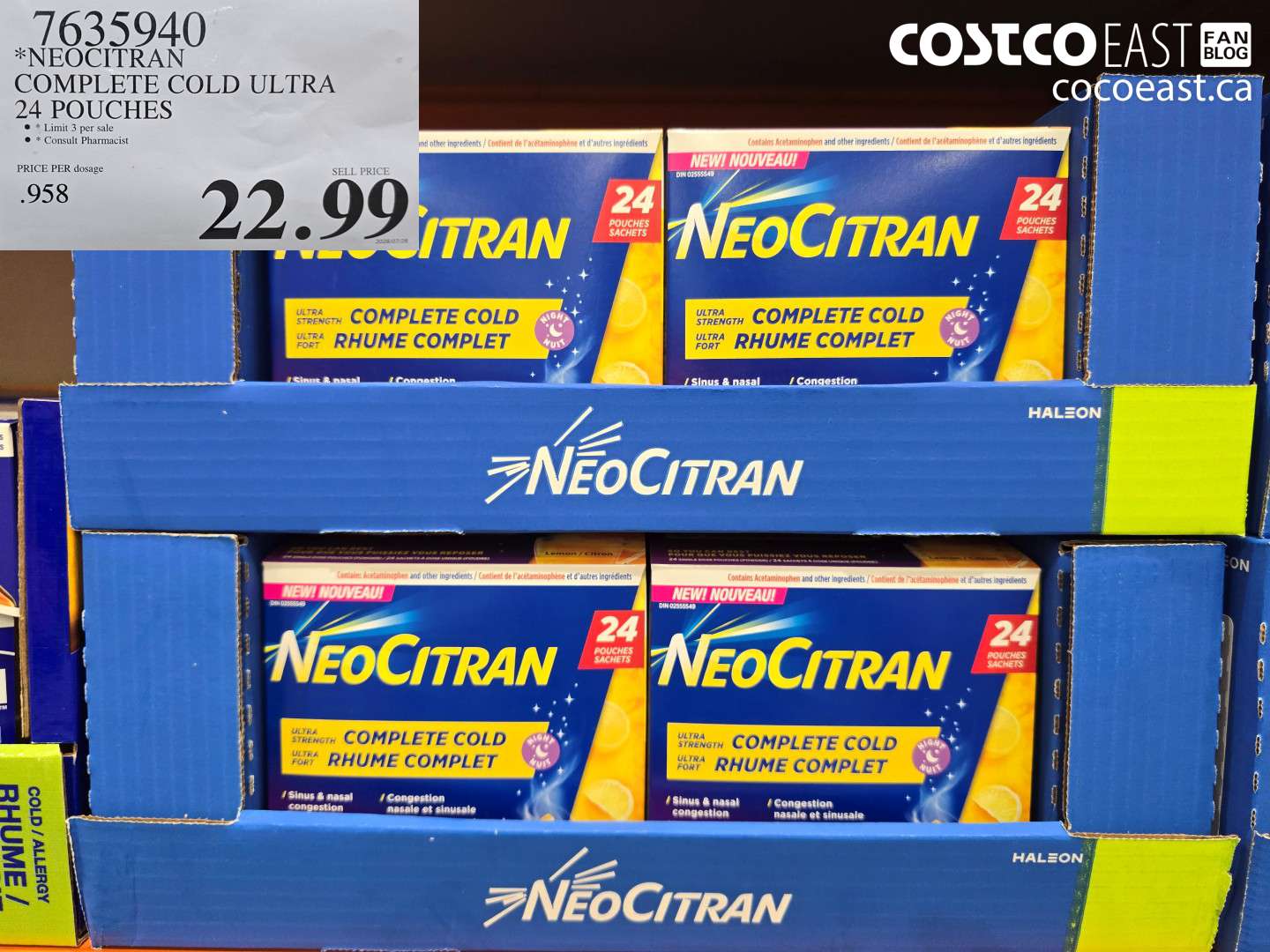 7635940 NEOCITRAN COMPLETE COLD ULTRA 24 POUCHES $22.99