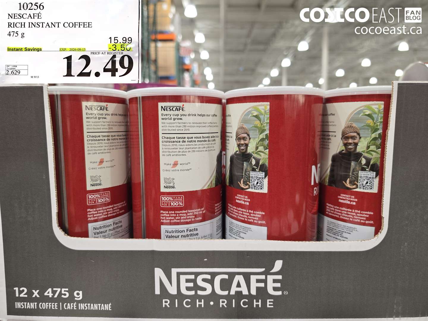 10256 NESCAFÉ RICH INSTANT COFFEE 475 G ($3.50 INSTANT SAVINGS EXPIRES ON 2026-09-13) $12.49