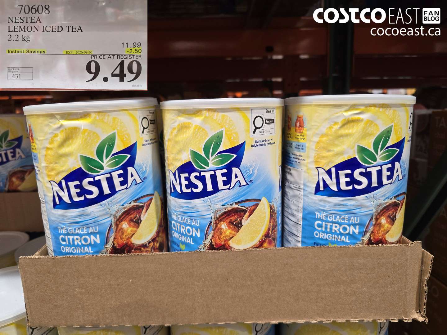 70608 NESTEA LEMON ICED TEA 2.2 KG ($2.50 INSTANT SAVINGS EXPIRES ON 2026-08-30) $9.49