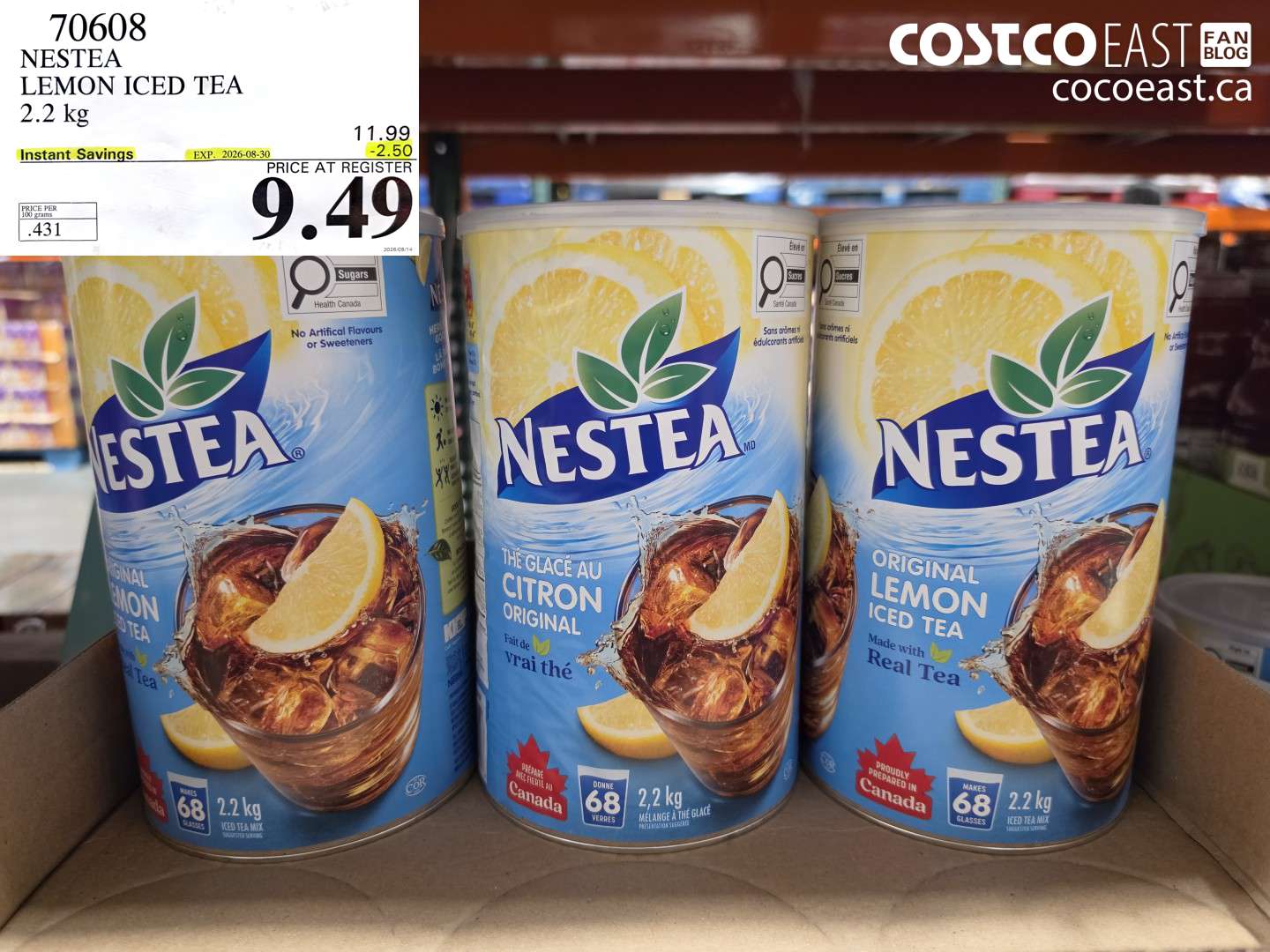70608 NESTEA LEMON ICED TEA 2.2 KG ($2.50 INSTANT SAVINGS EXPIRES ON 2026-08-30) $9.49