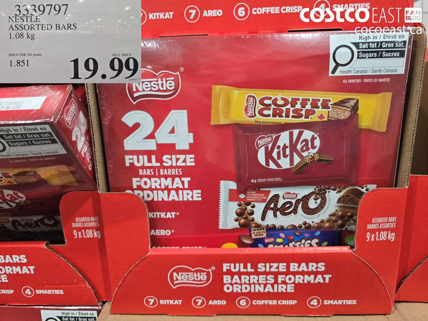 3339797 NESTLE ASSORTED BARS 1.08 KG $19.99