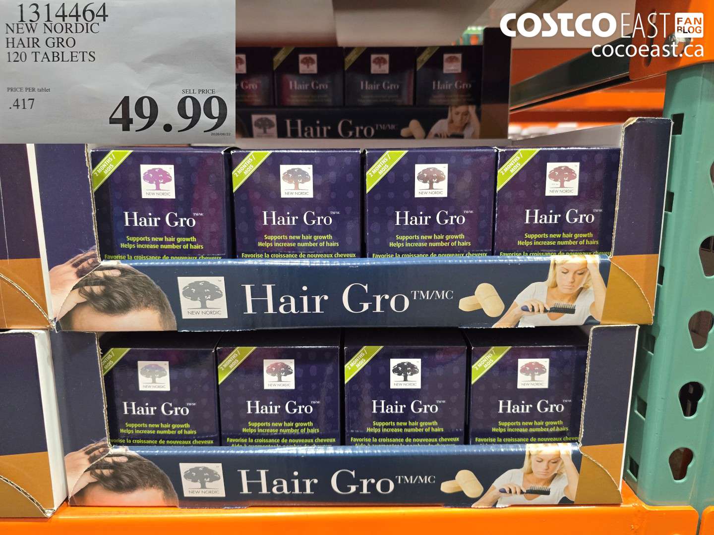 1314464 NEW NORDIC HAIR GRO 120 TABLETS $49.99