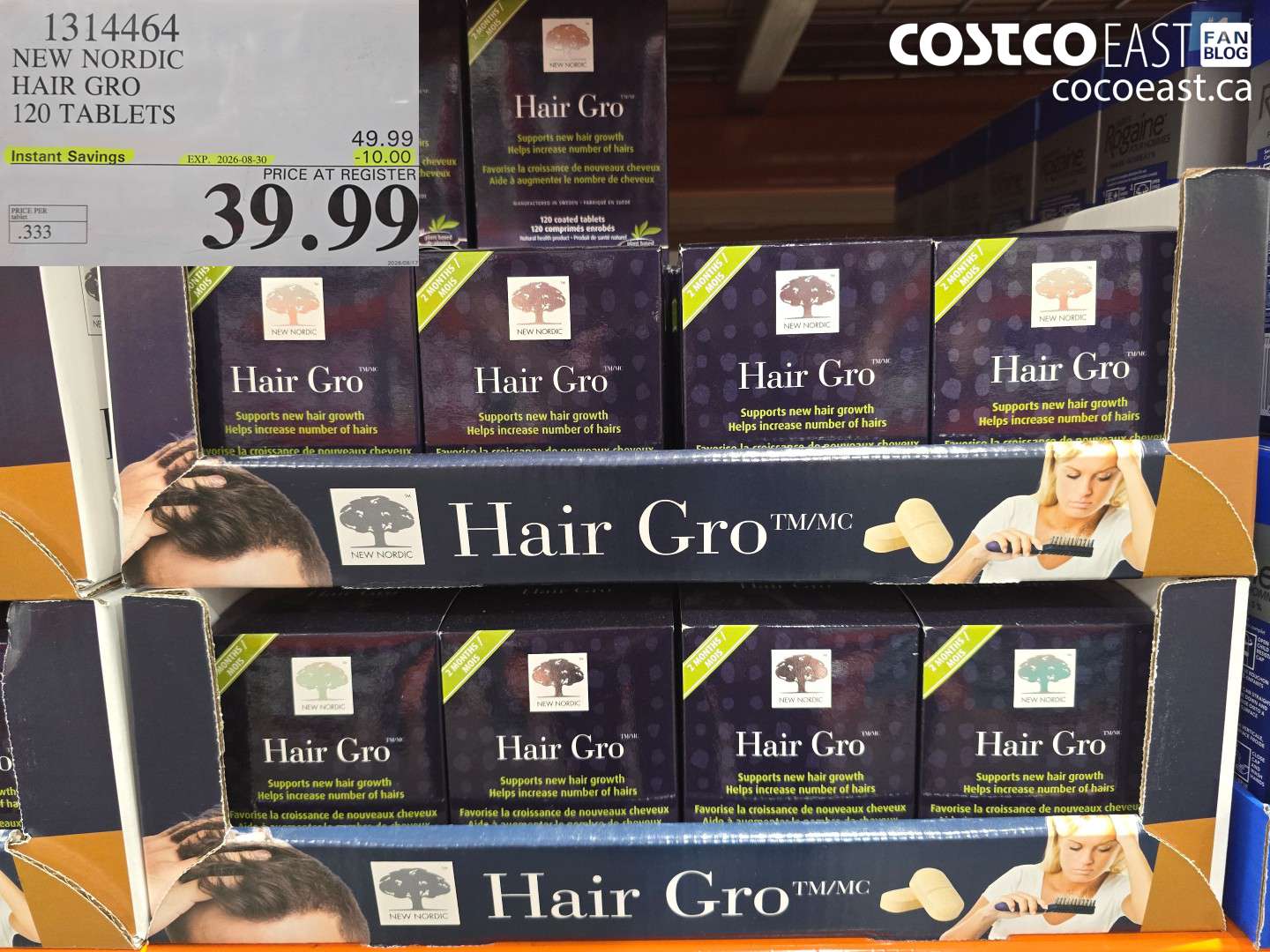 1314464 NEW NORDIC HAIR GRO 120 TABLETS ($10.00 INSTANT SAVINGS EXPIRES ON 2026-08-30) $39.99
