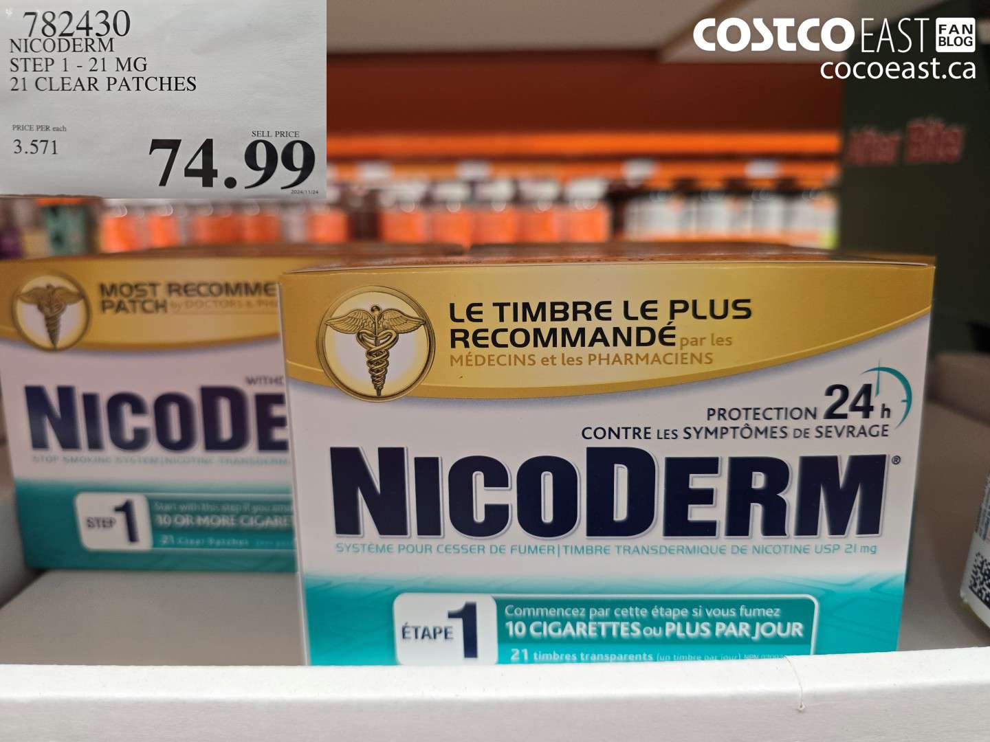 782430 NICODERM STEP 1 - 21 MG 21 CLEAR PATCHES $74.99