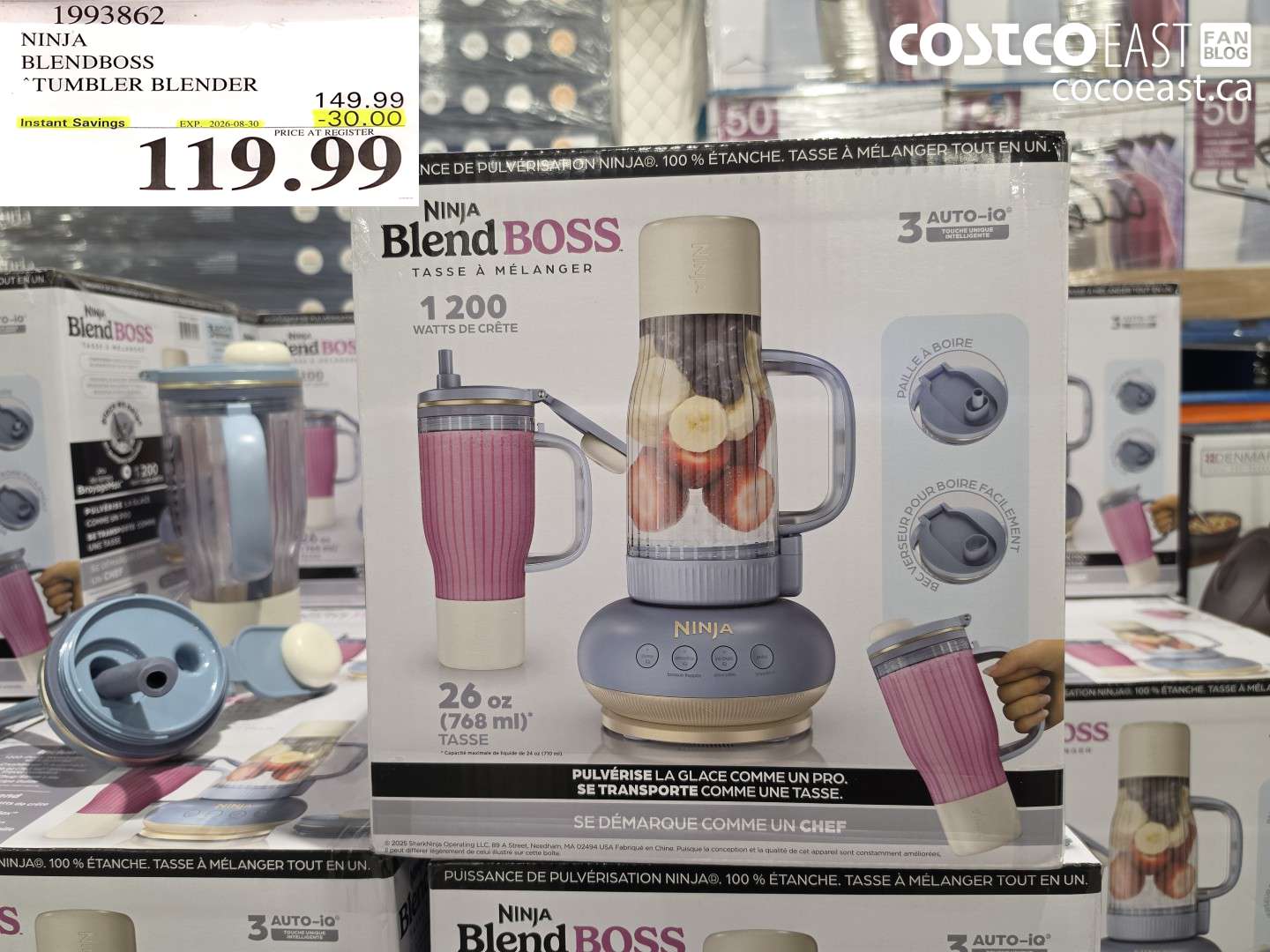 1993862 NINJA BLENDBOSS TUMBLER BLENDER ($30.00 INSTANT SAVINGS EXPIRES ON 2026-08-30) $119.99