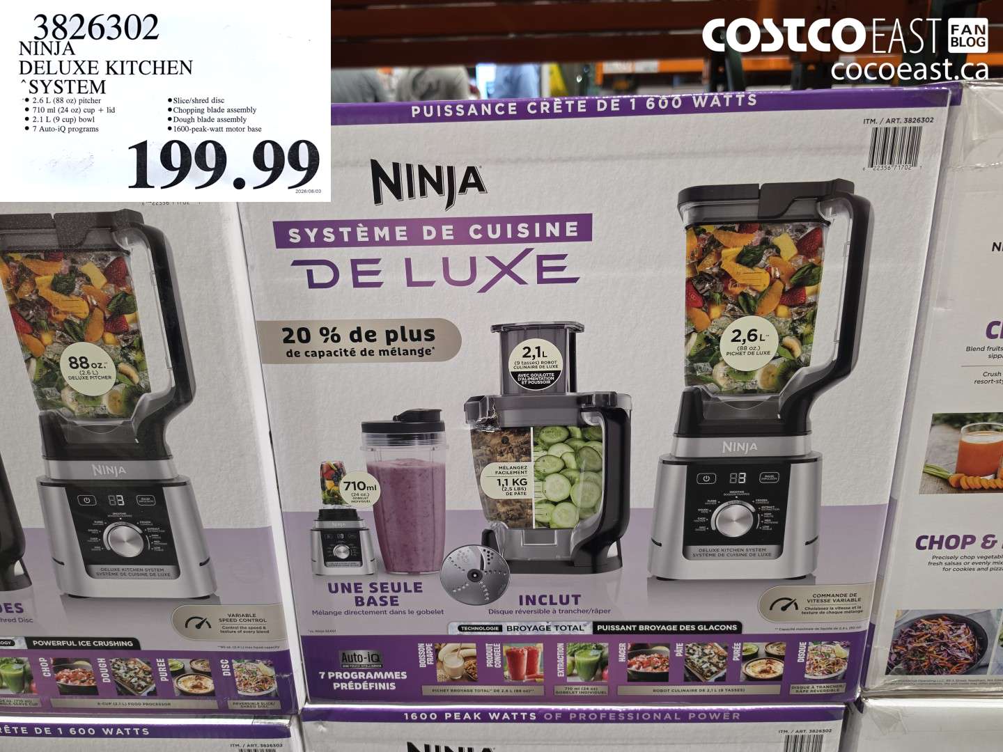 3826302 NINJA DELUXE KITCHEN SYSTEM $199.99