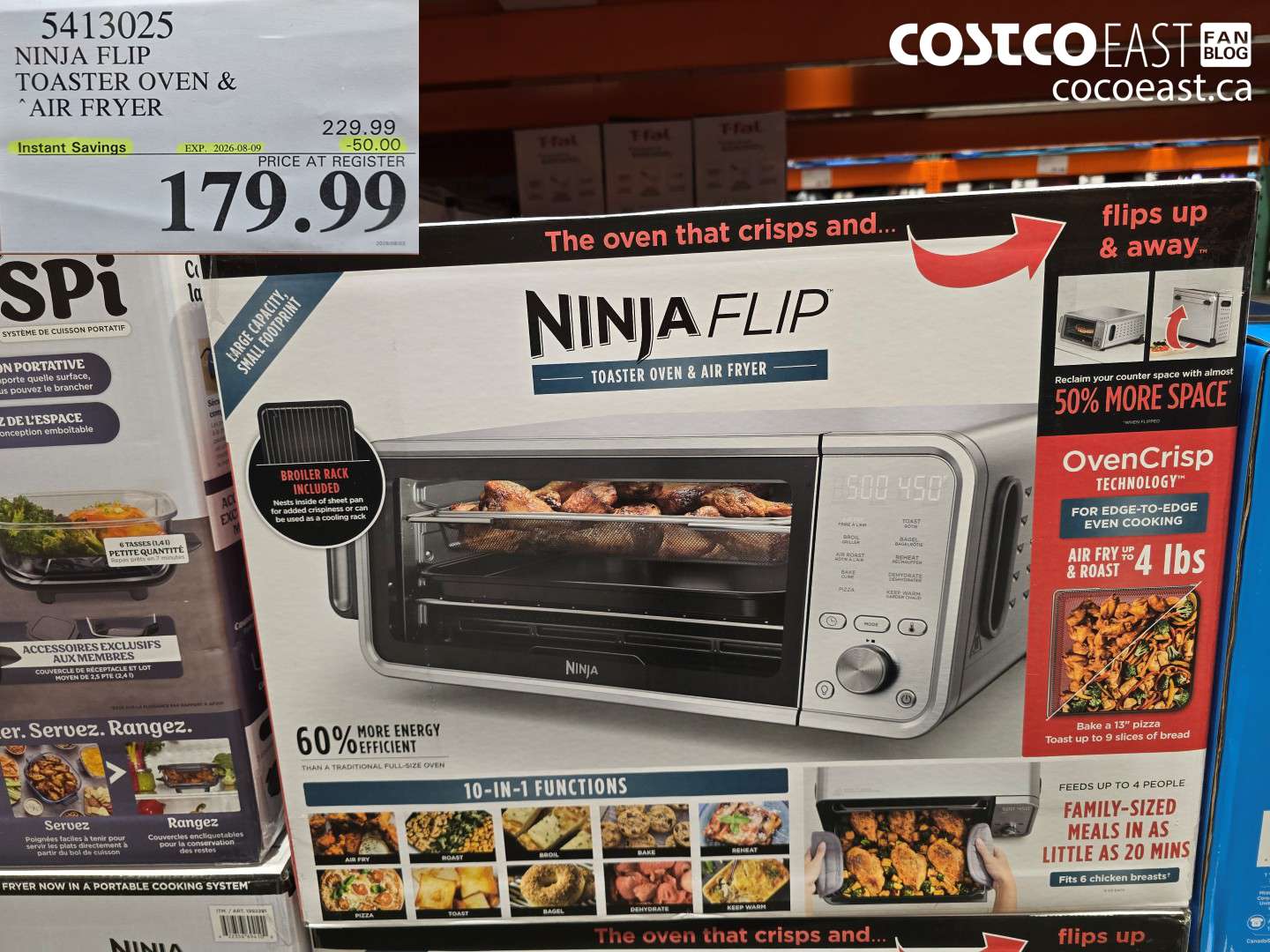 5413025 NINJA FLIP TOASTER OVEN & AIR FRYER ($50.00 INSTANT SAVINGS EXPIRES ON 2026-08-09) $179.99