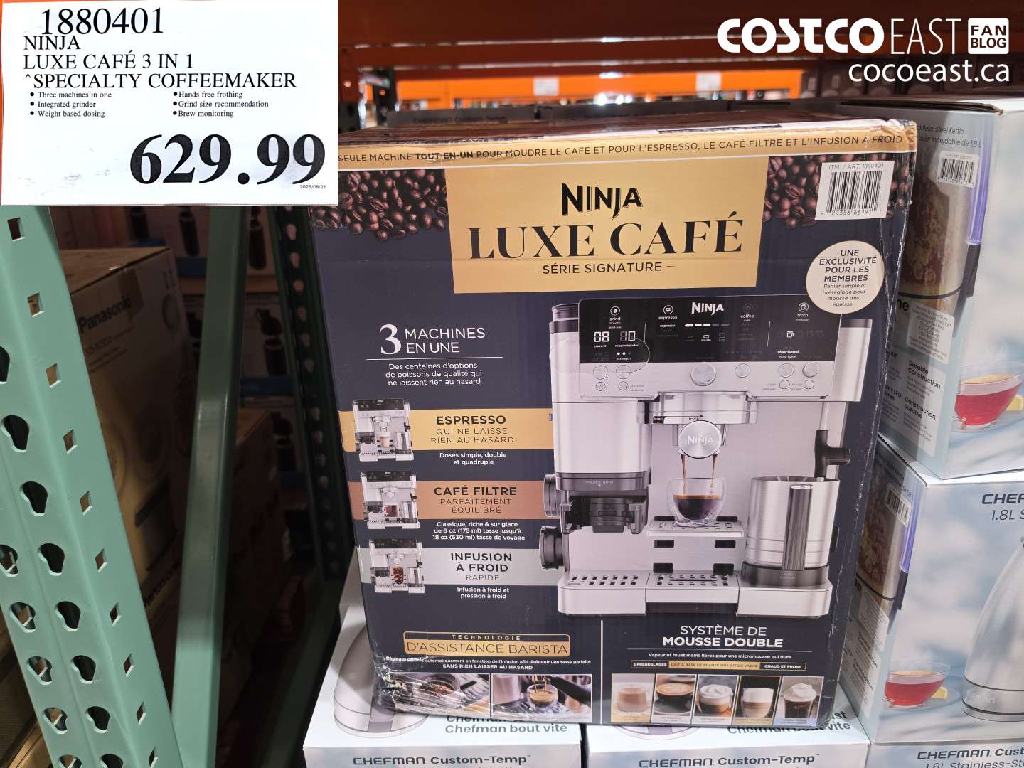 1880401 NINJA LUXE CAFÉ 3 IN 1 SPECIALTY COFFEEMAKER $629.99