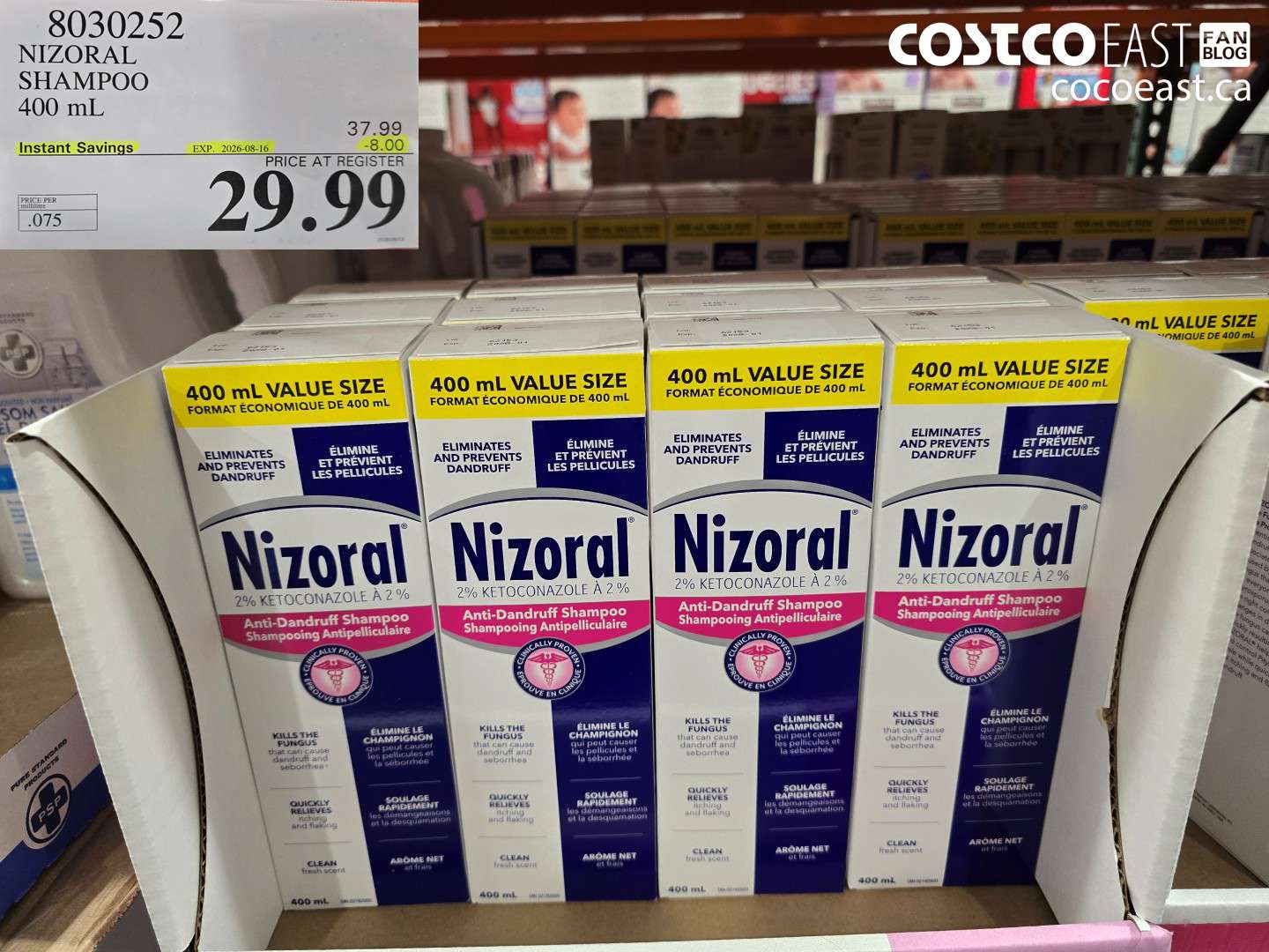 8030252 NIZORAL SHAMPOO 400 ML ($8.00 INSTANT SAVINGS EXPIRES ON 2026-08-16) $29.99