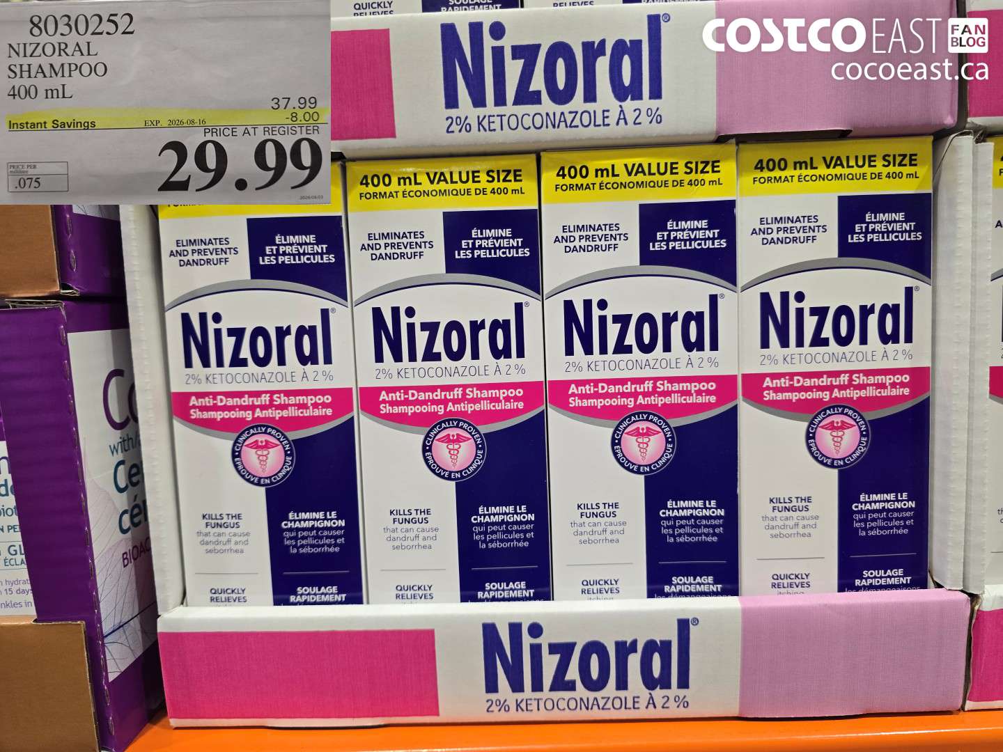 8030252 NIZORAL SHAMPOO 400 ML ($8.00 INSTANT SAVINGS EXPIRES ON 2026-08-16) $29.99