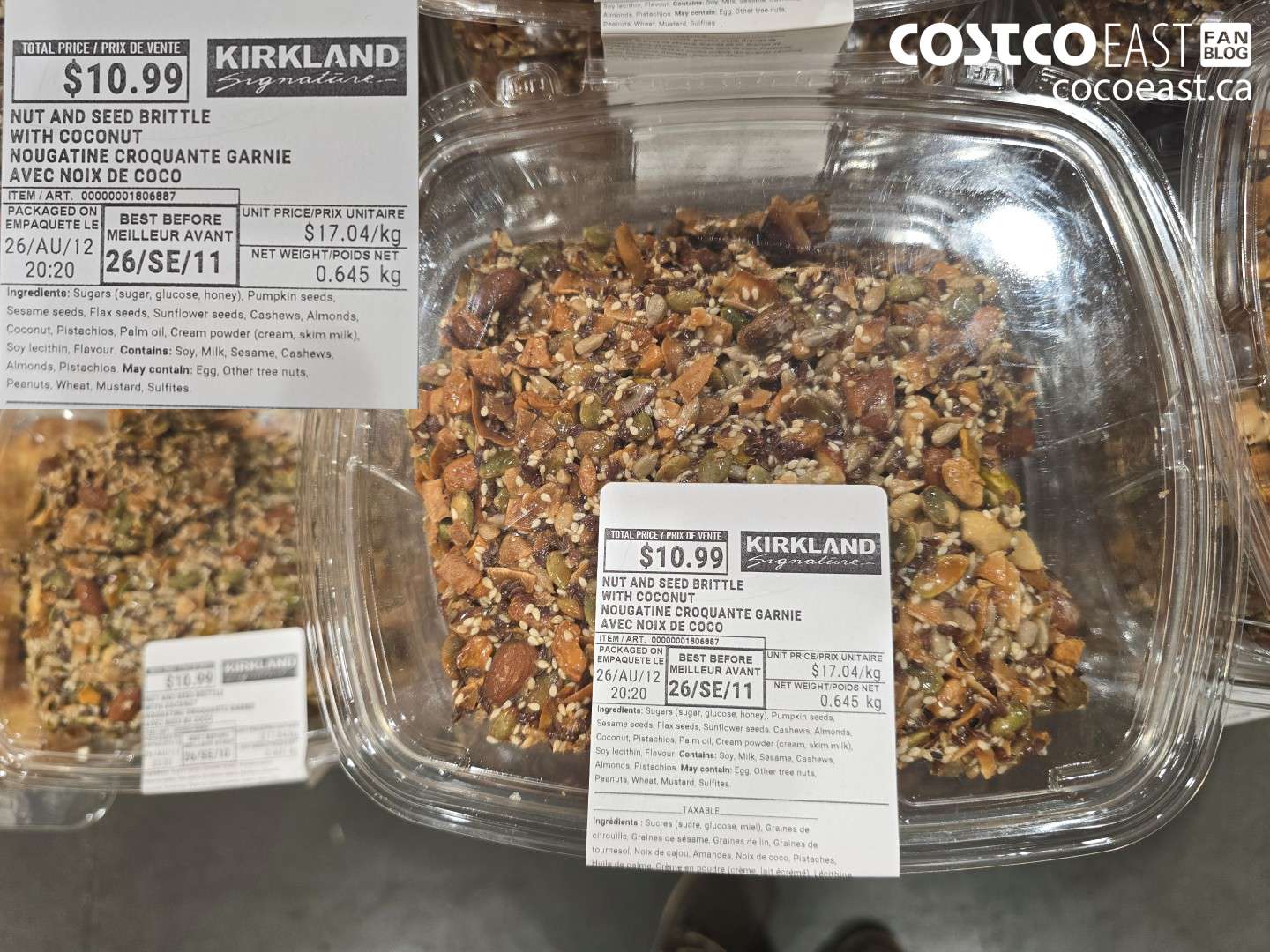 1806887 NUT AND SEED BRITTLE WITH COCONUT $10.99