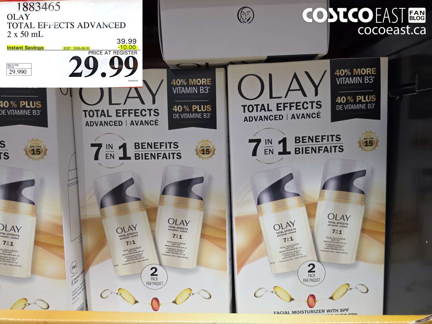 1883465 OLAY TOTAL EFFECTS ADVANCED 2 X 50 ML ($10.00 INSTANT SAVINGS EXPIRES ON 2026-08-30) $29.99