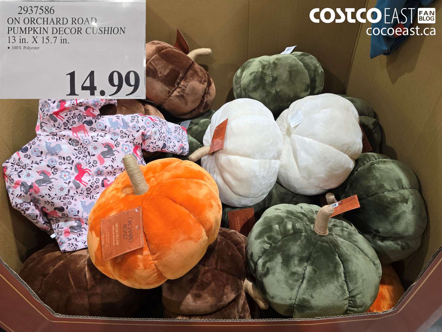 2937586 ON ORCHARD ROAD PUMPKIN DECOR CUSHION 13 IN. X 15.7 IN. $14.99